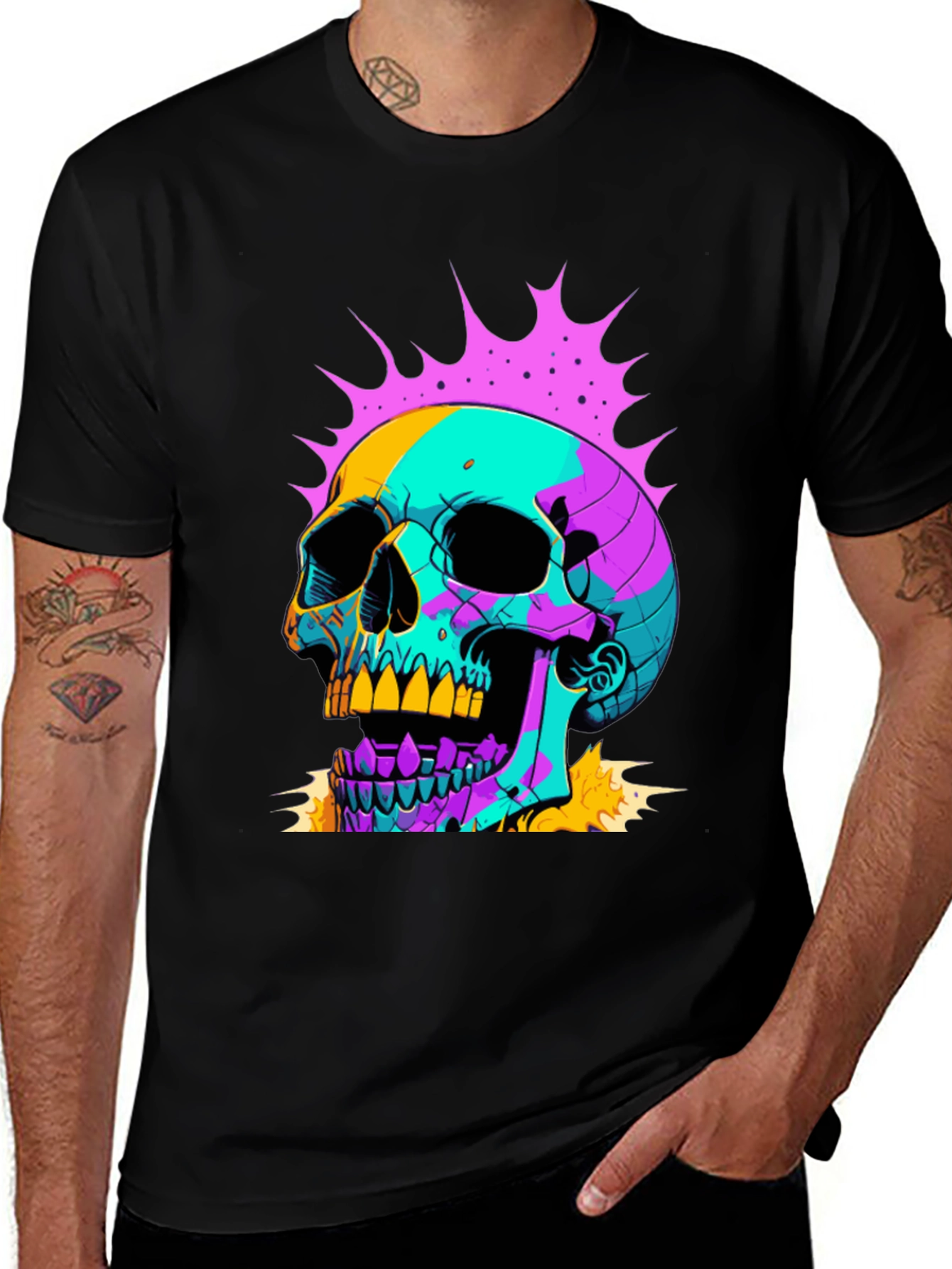 Variant 17 of Vibrant Skull Graphic Tee - Unique Streetwear