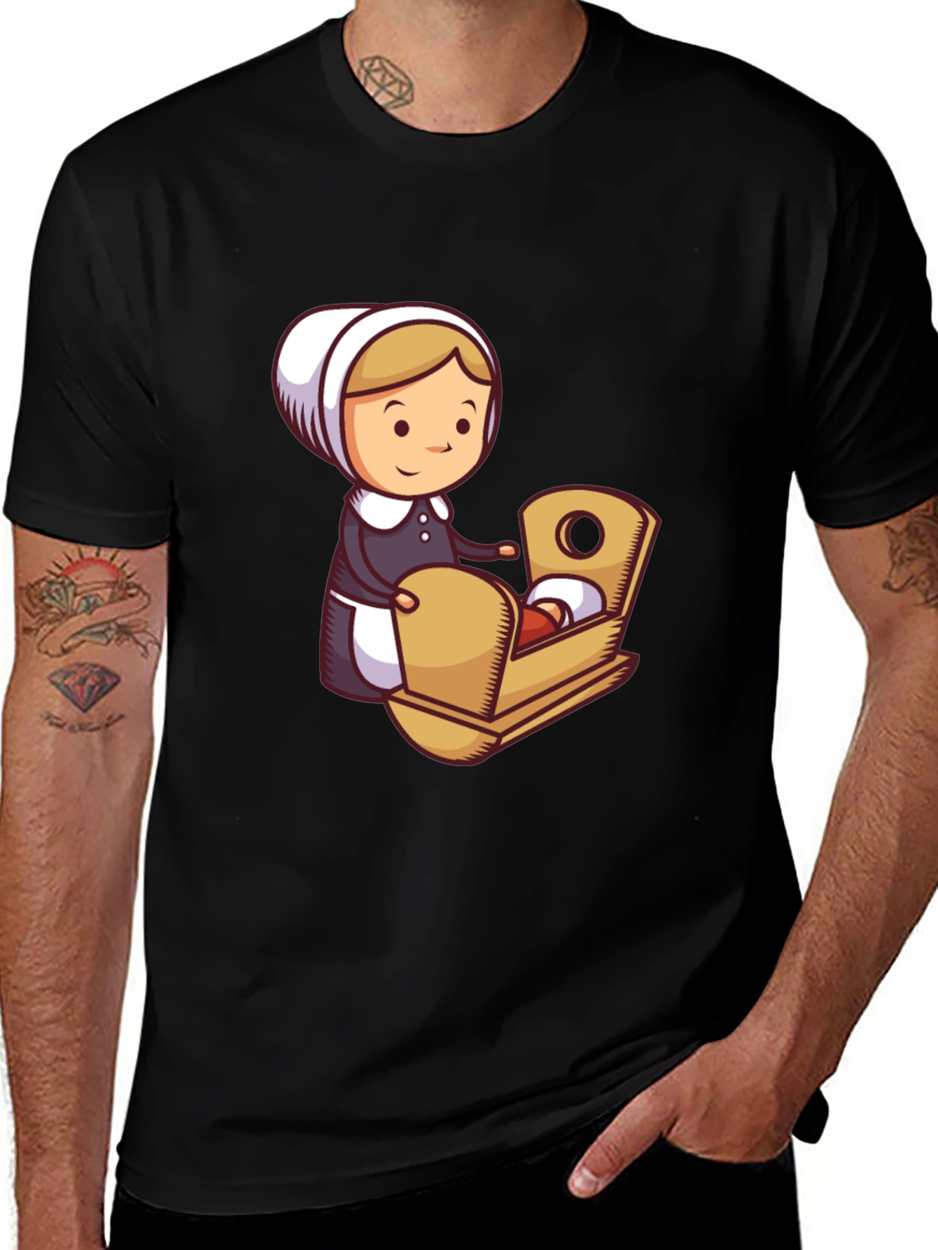 Variant 9 of Pilgrim Woman and Baby T-Shirt