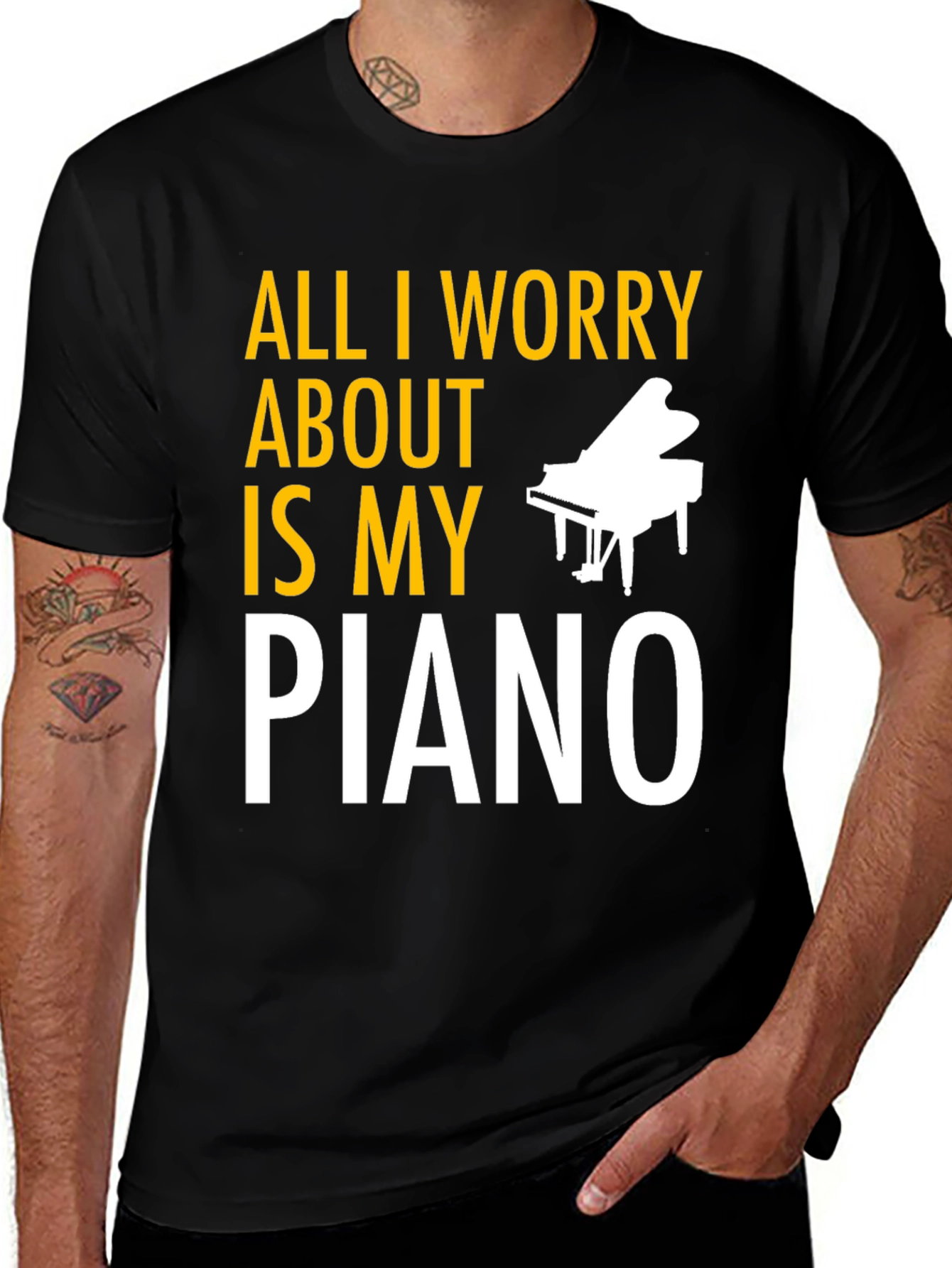 Variant 17 of All I Worry About Is My Piano T-Shirt