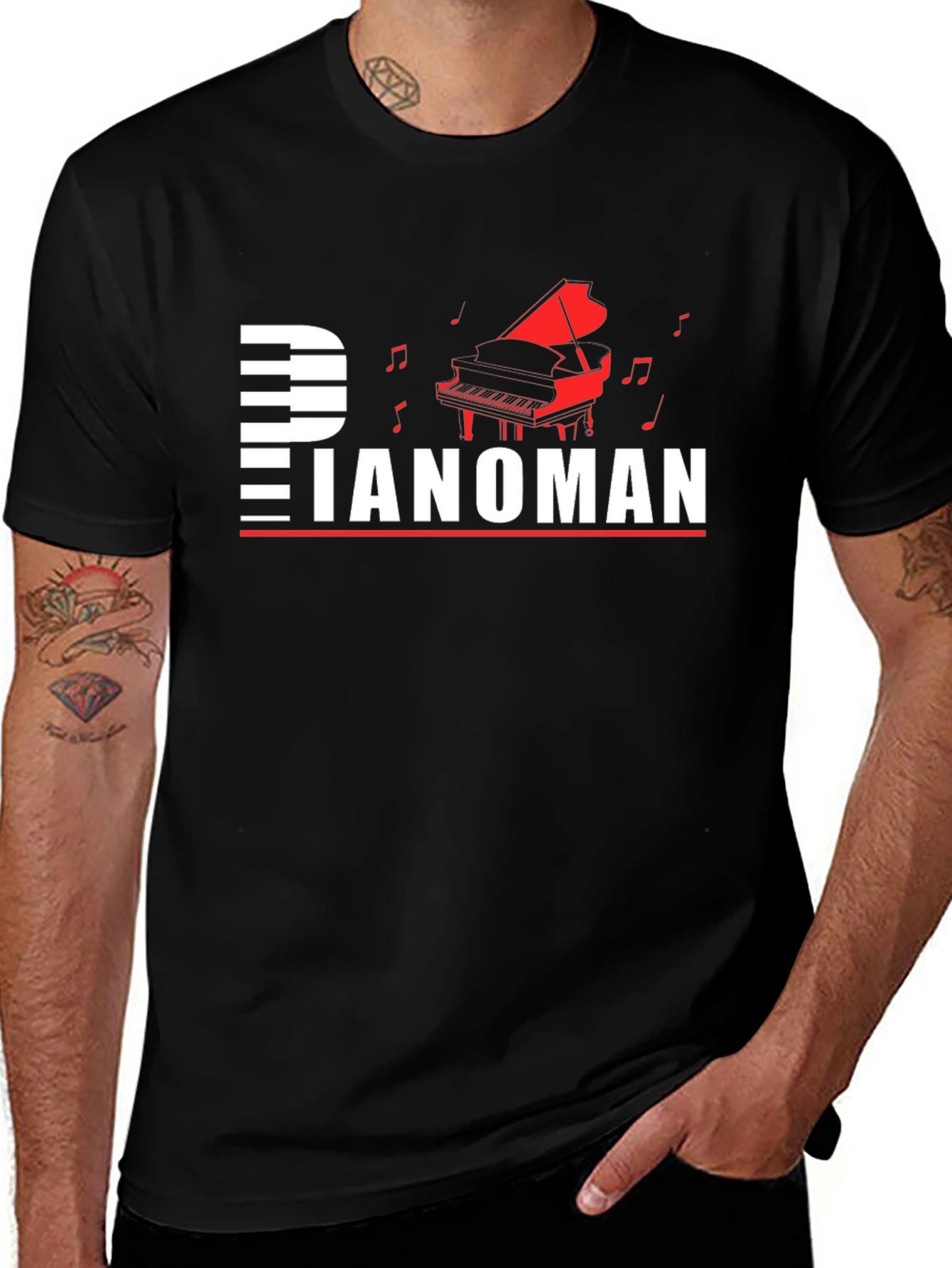 Variant 8 of Pianoman Graphic Tee - Music Lover T-Shirt