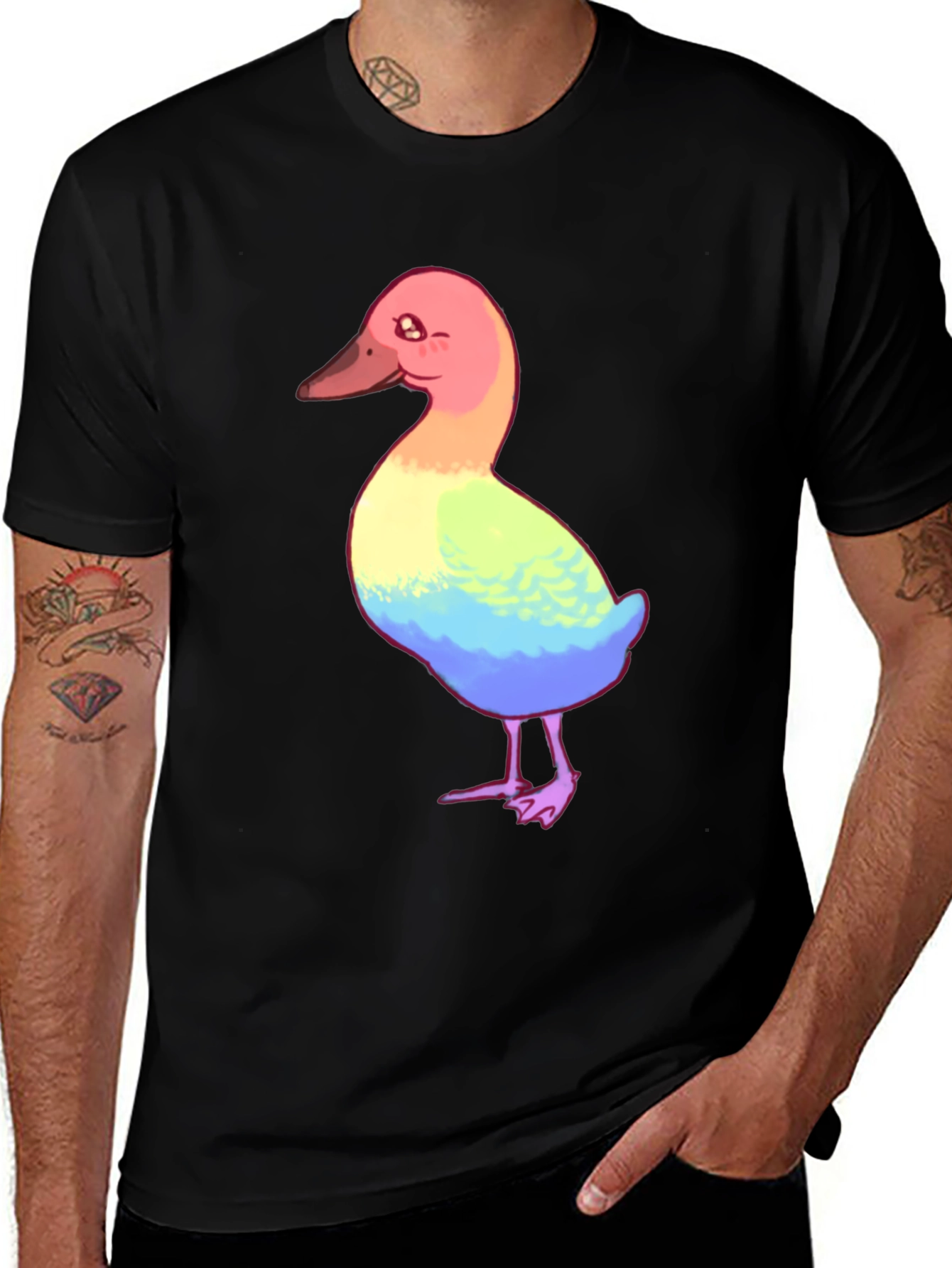 Variant 18 of Rainbow Duck Graphic Tee - Unisex Cotton T-Shirt