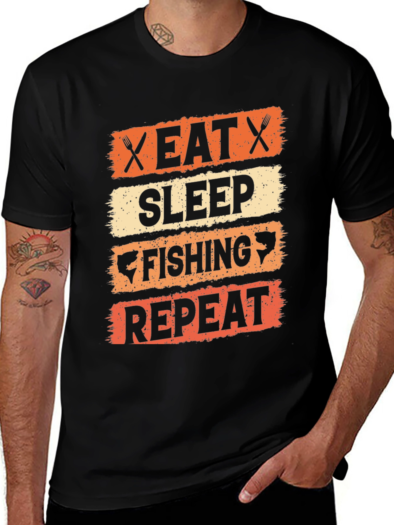 Variant 17 of Eat Sleep Fishing Repeat T-Shirt