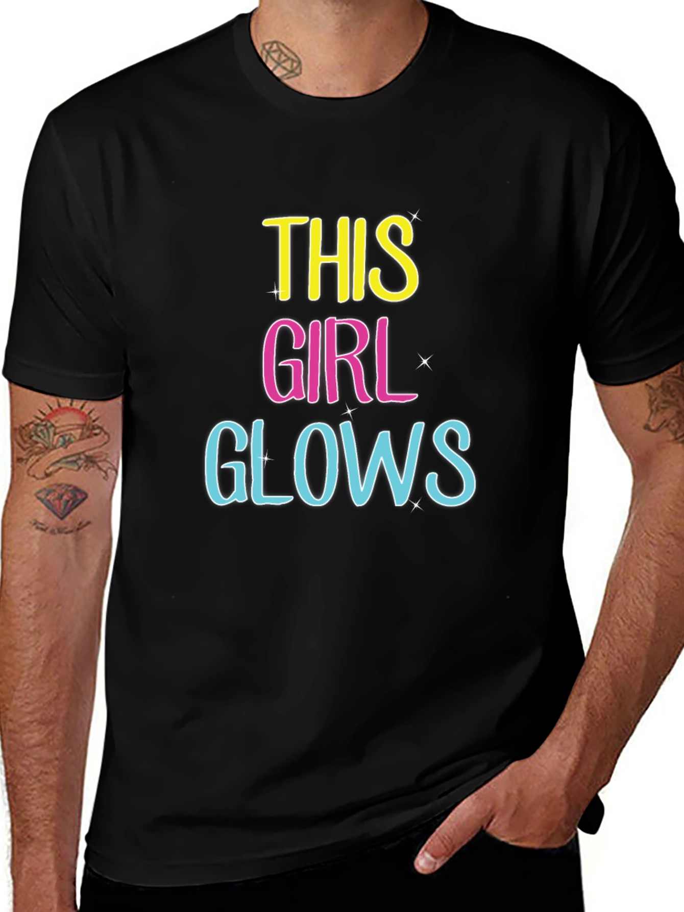 This Girl Glows Black Graphic Tee