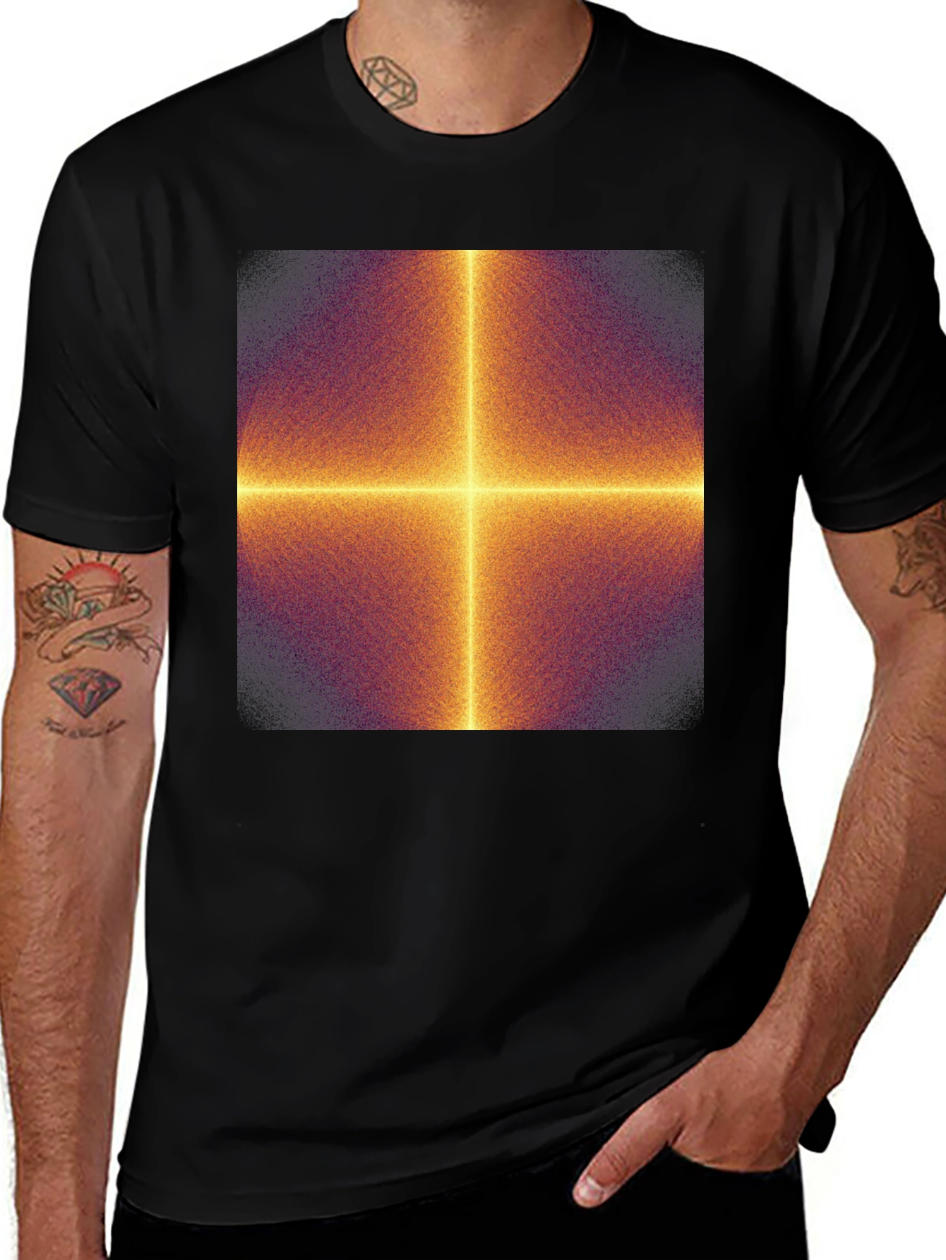 Variant 30 of Geometric Cross Graphic Tee - Modern Art Shirt