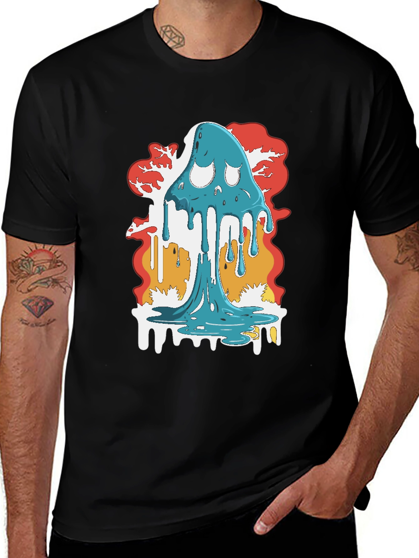 Variant 26 of Funky Dripping Ghost Graphic T-Shirt