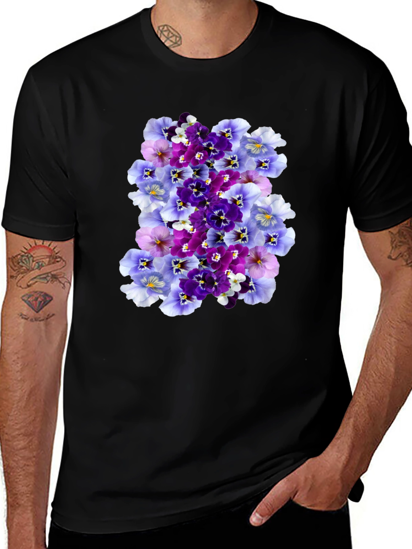 Floral Pansy T-Shirt - Stylish Graphic Tee
