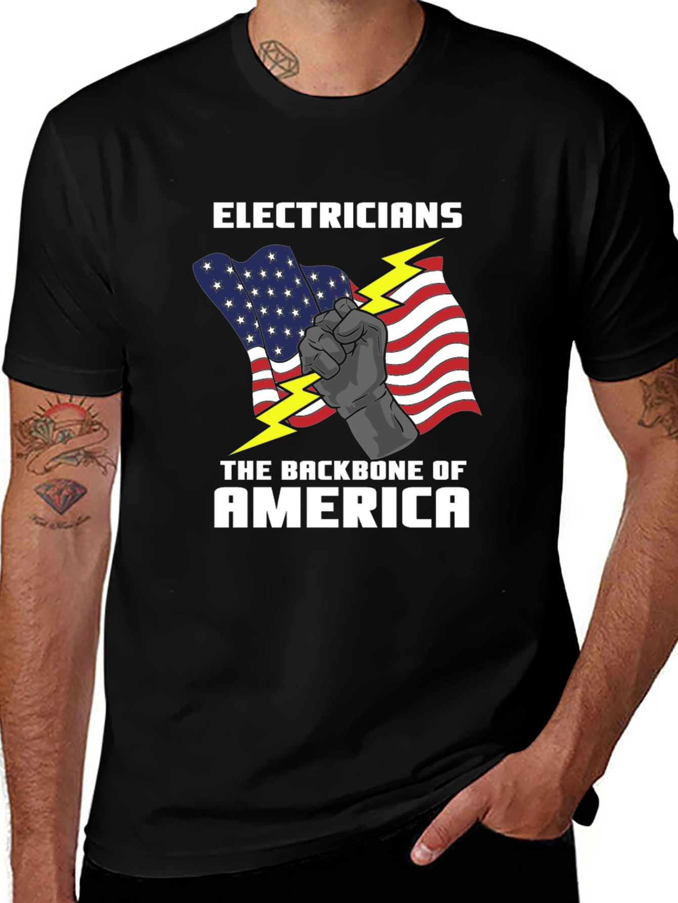 Electricians Backbone of America Graphic T-Shirt