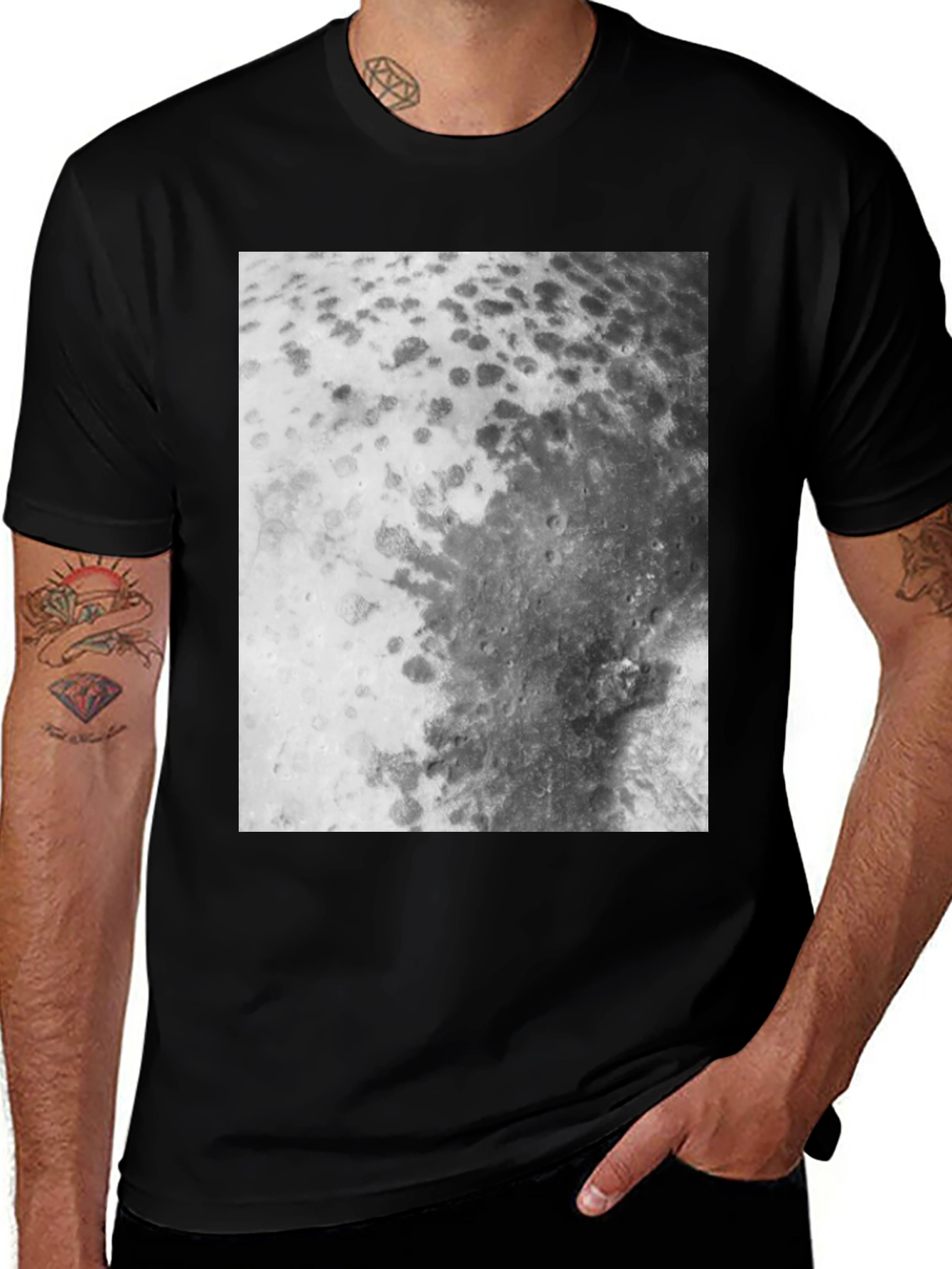 Variant 5 of Lunar Surface Graphic Tee - Black Cotton