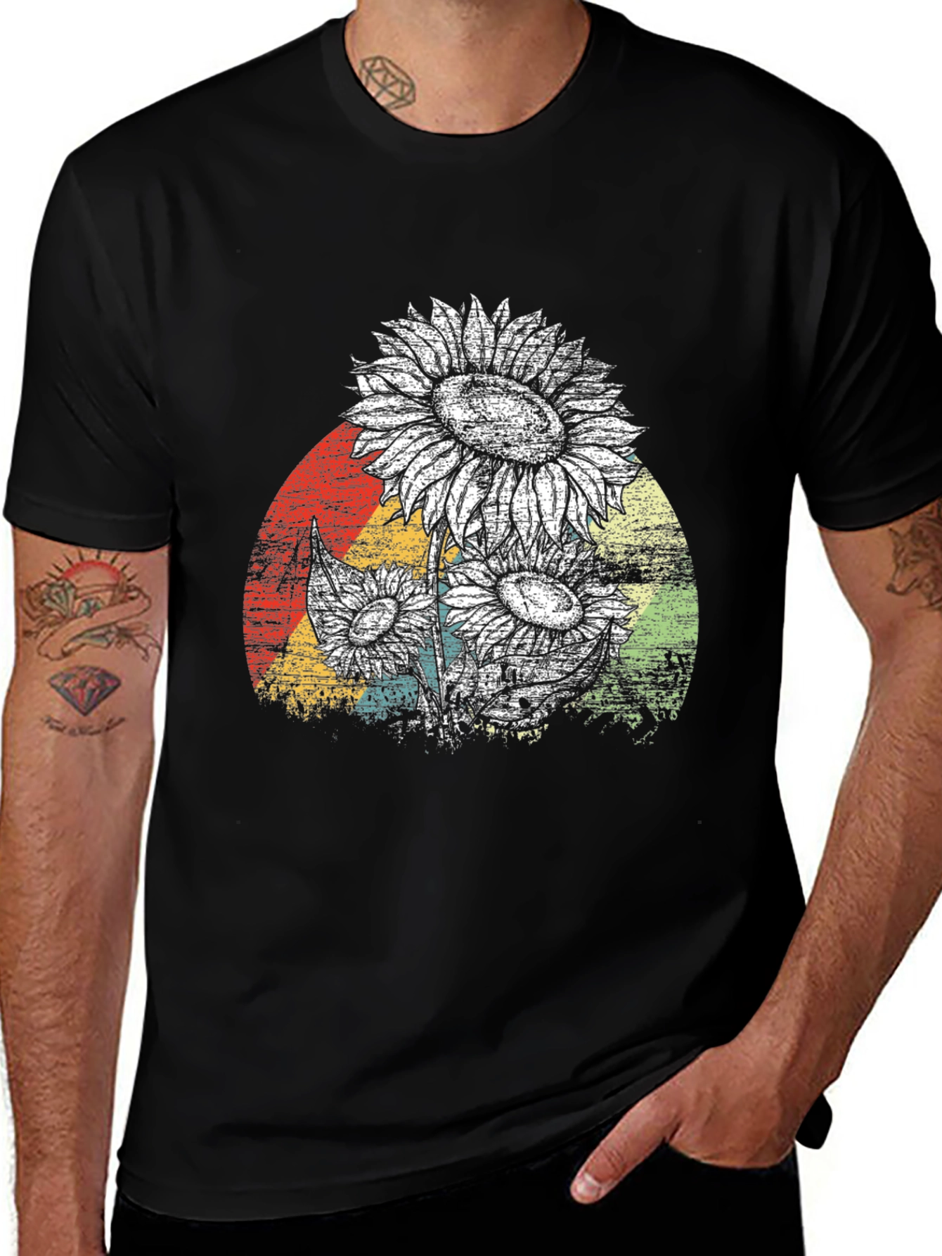 Variant 28 of Retro Sunflower Graphic Tee