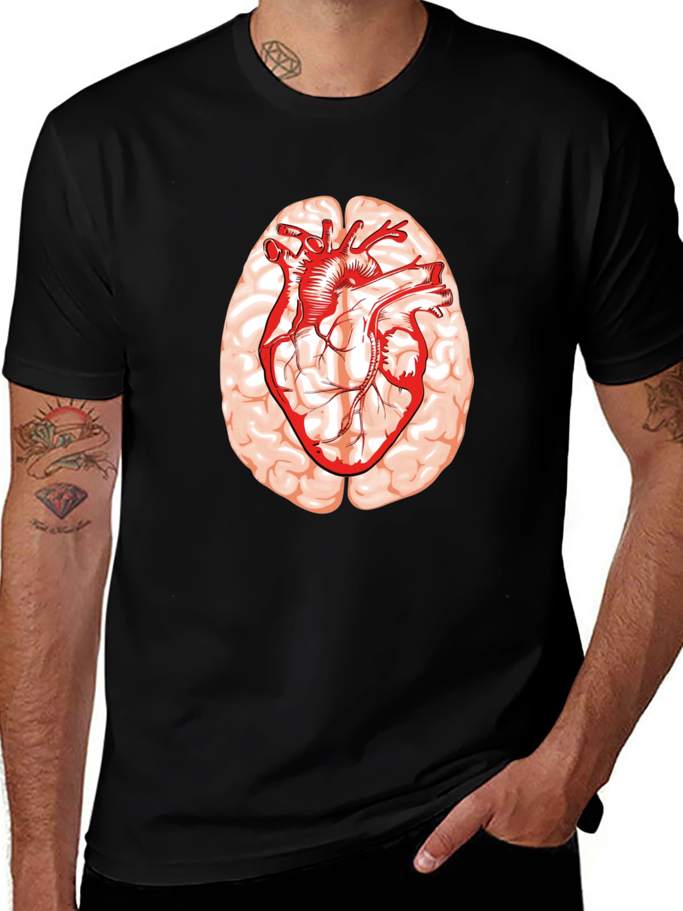 Variant 18 of Brain Heart Graphic Tee - Smart Love