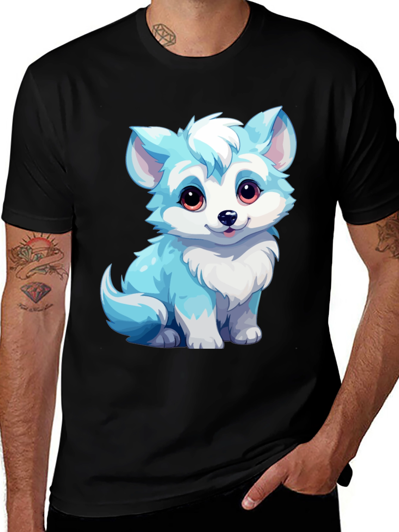 Variant 26 of Cute Blue Puppy Graphic Tee