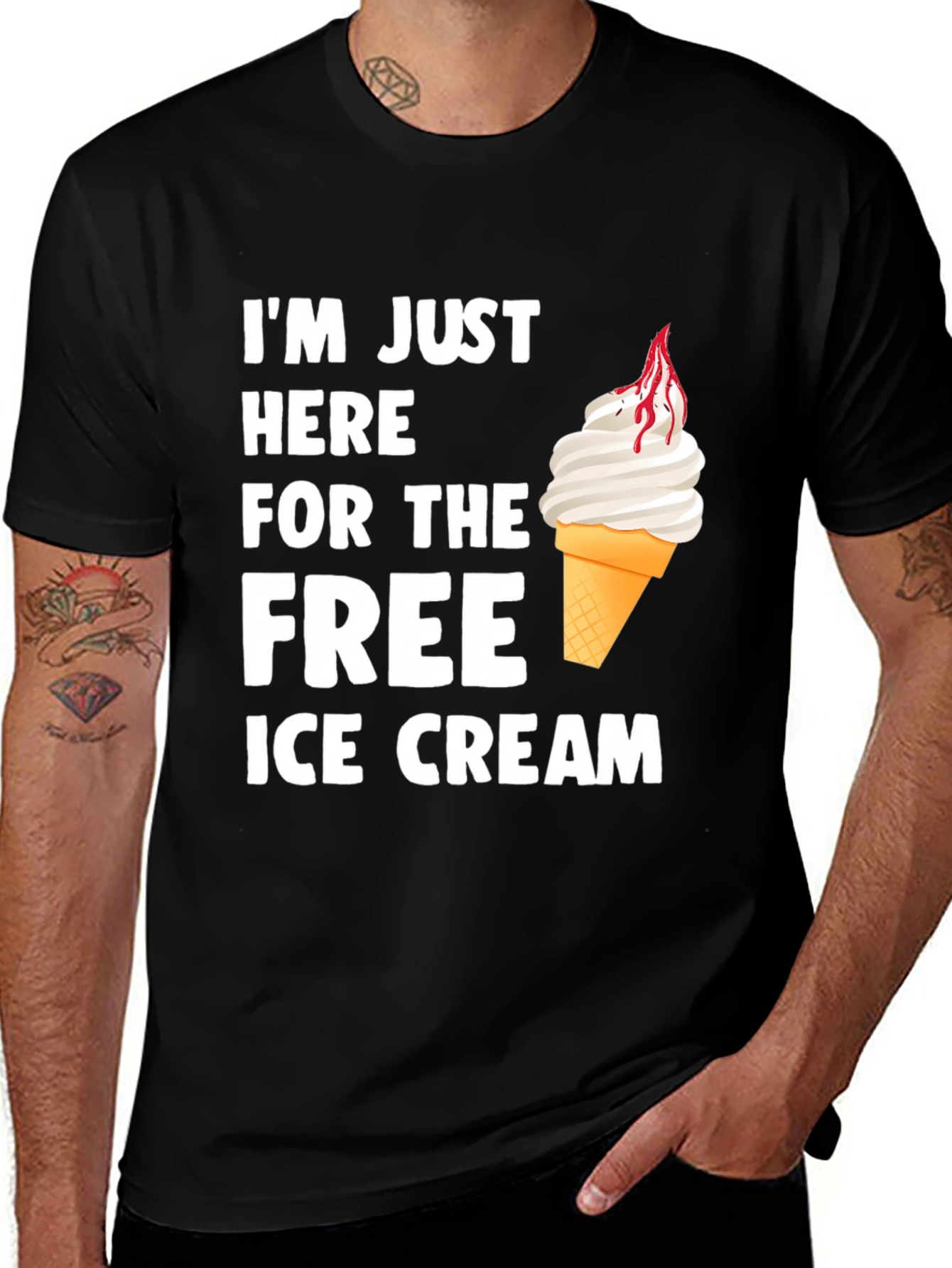 Variant 13 of Free Ice Cream Graphic Tee - Soft Cotton Shirt