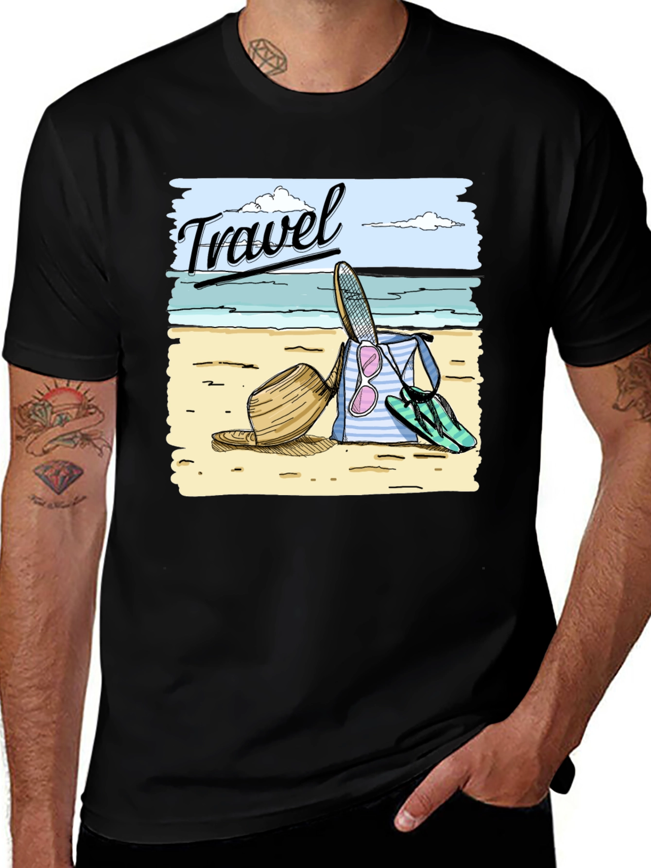 Variant 12 of Travel-Themed Graphic T-Shirt