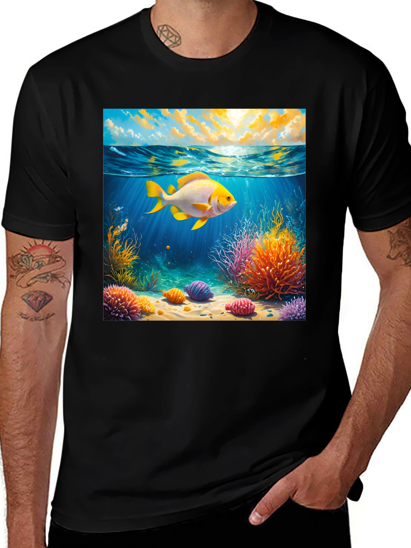 Underwater Goldfish Graphic Tee