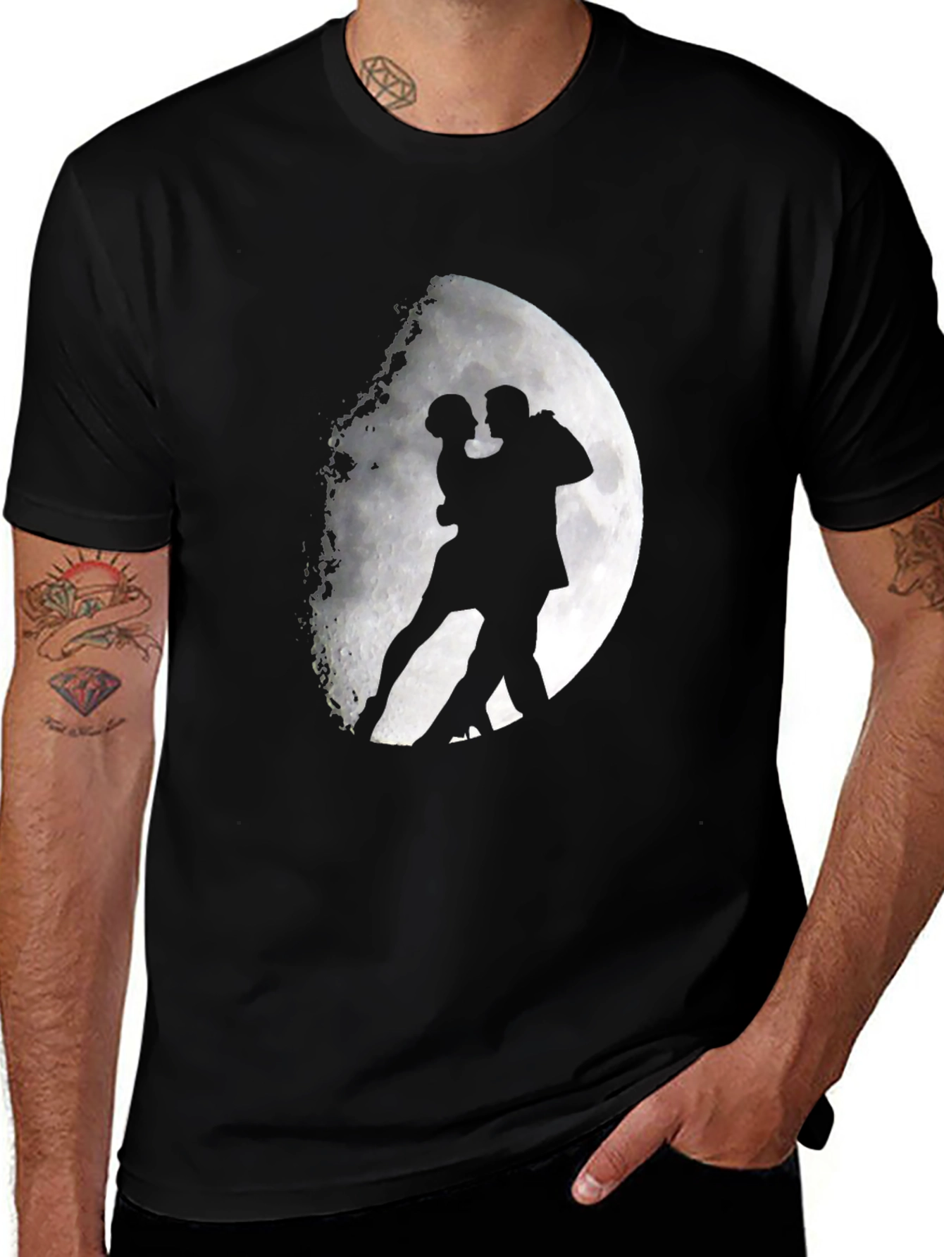 Variant 12 of Moon Dance Graphic Tee - Stylish Black T-Shirt