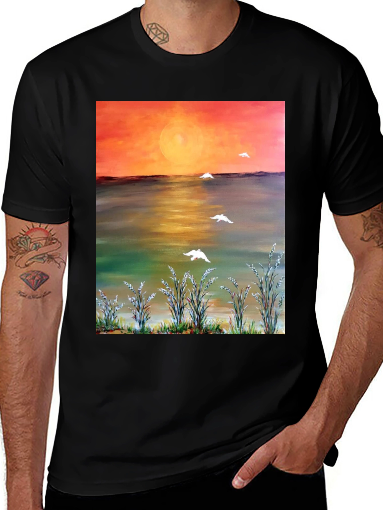 Variant 23 of Sunset Scene Graphic T-Shirt
