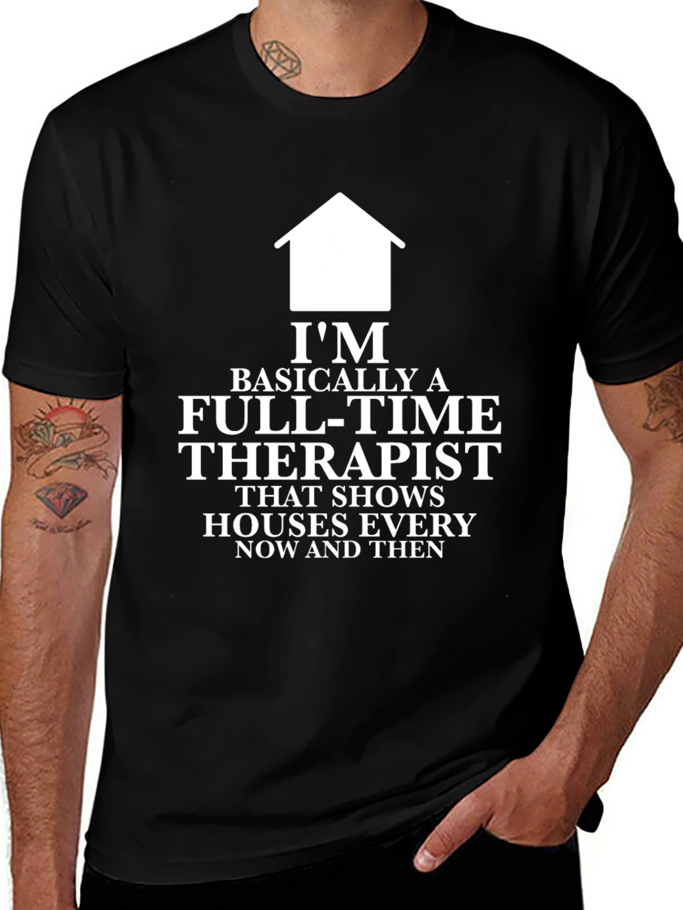 Black Realtor Therapist T-Shirt - Real Estate Agent Humor main image