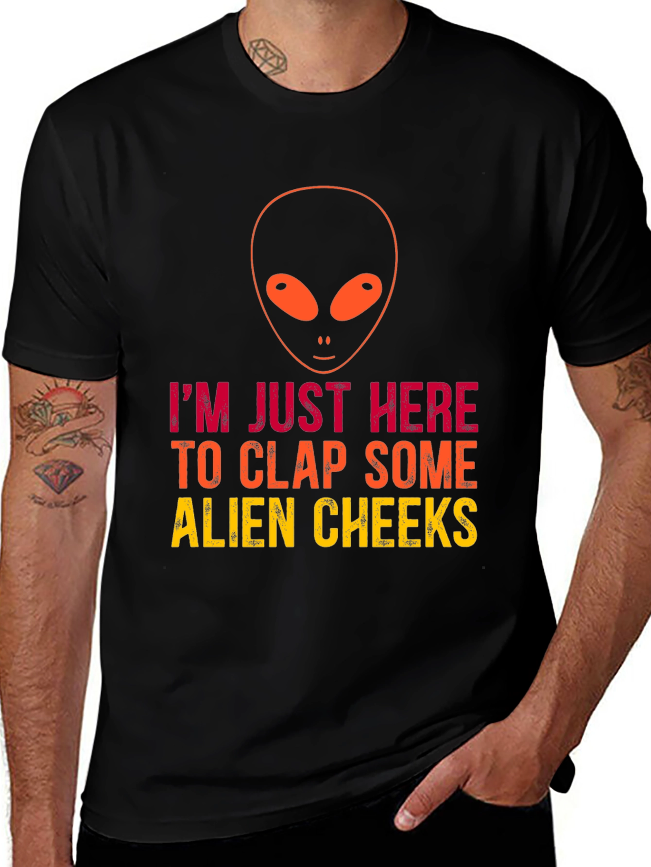 Variant 3 of I'm Just Here to Clap Alien Cheeks T-Shirt