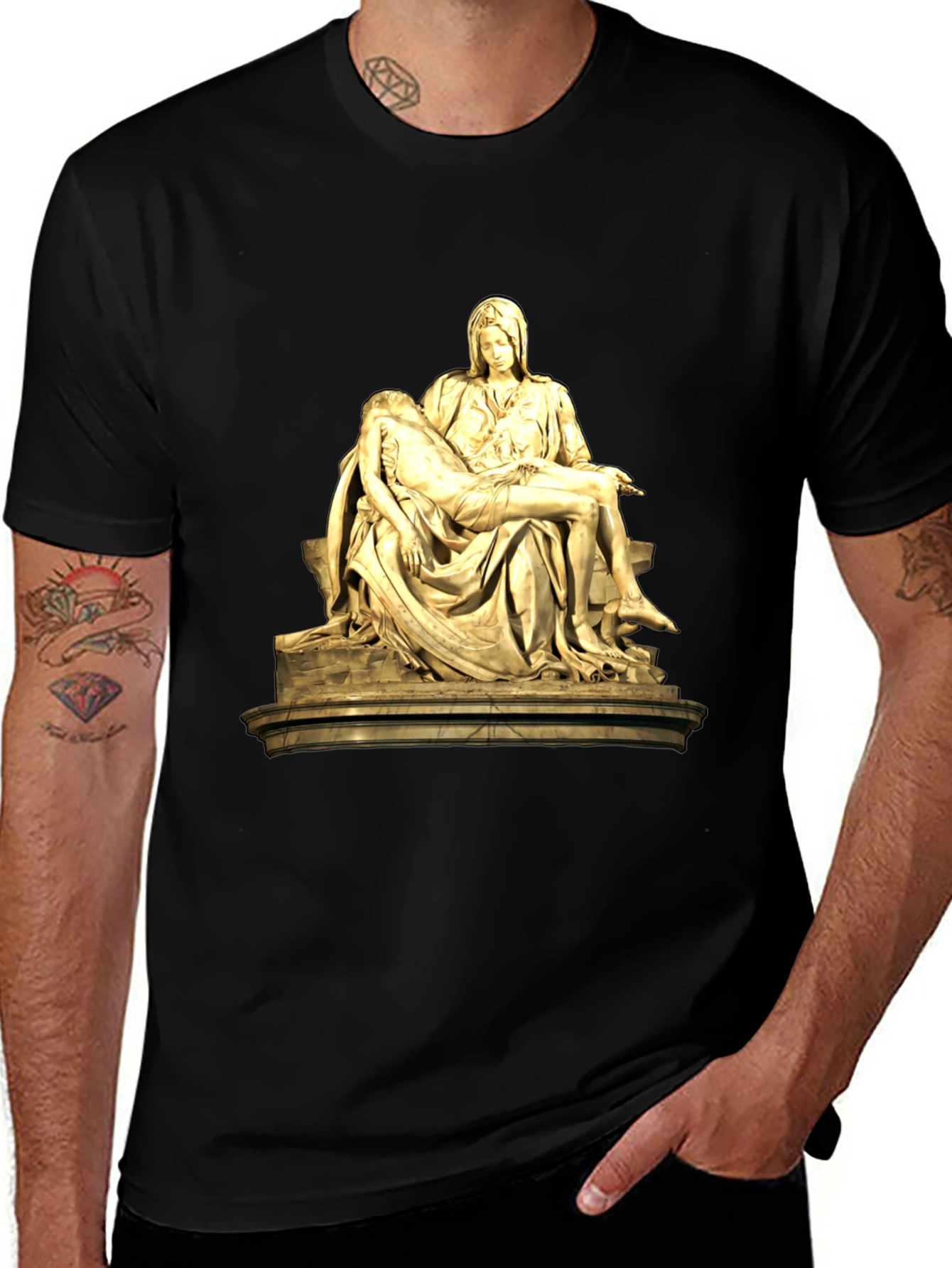 Variant 12 of Pieta Sculpture Graphic T-Shirt - Classic Art Tee