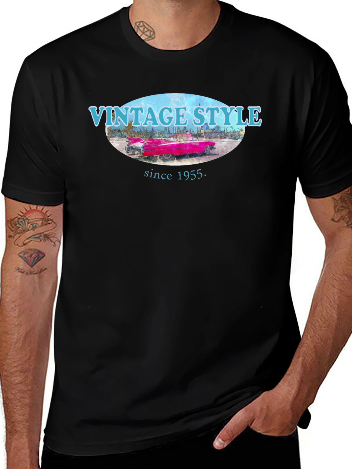 Variant 13 of Vintage Style 1955 Classic Car Graphic Tee