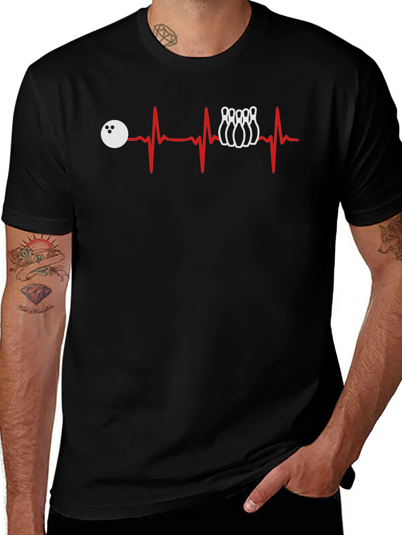 Variant 26 of Bowling Heartbeat T-Shirt - Strike Lover Tee
