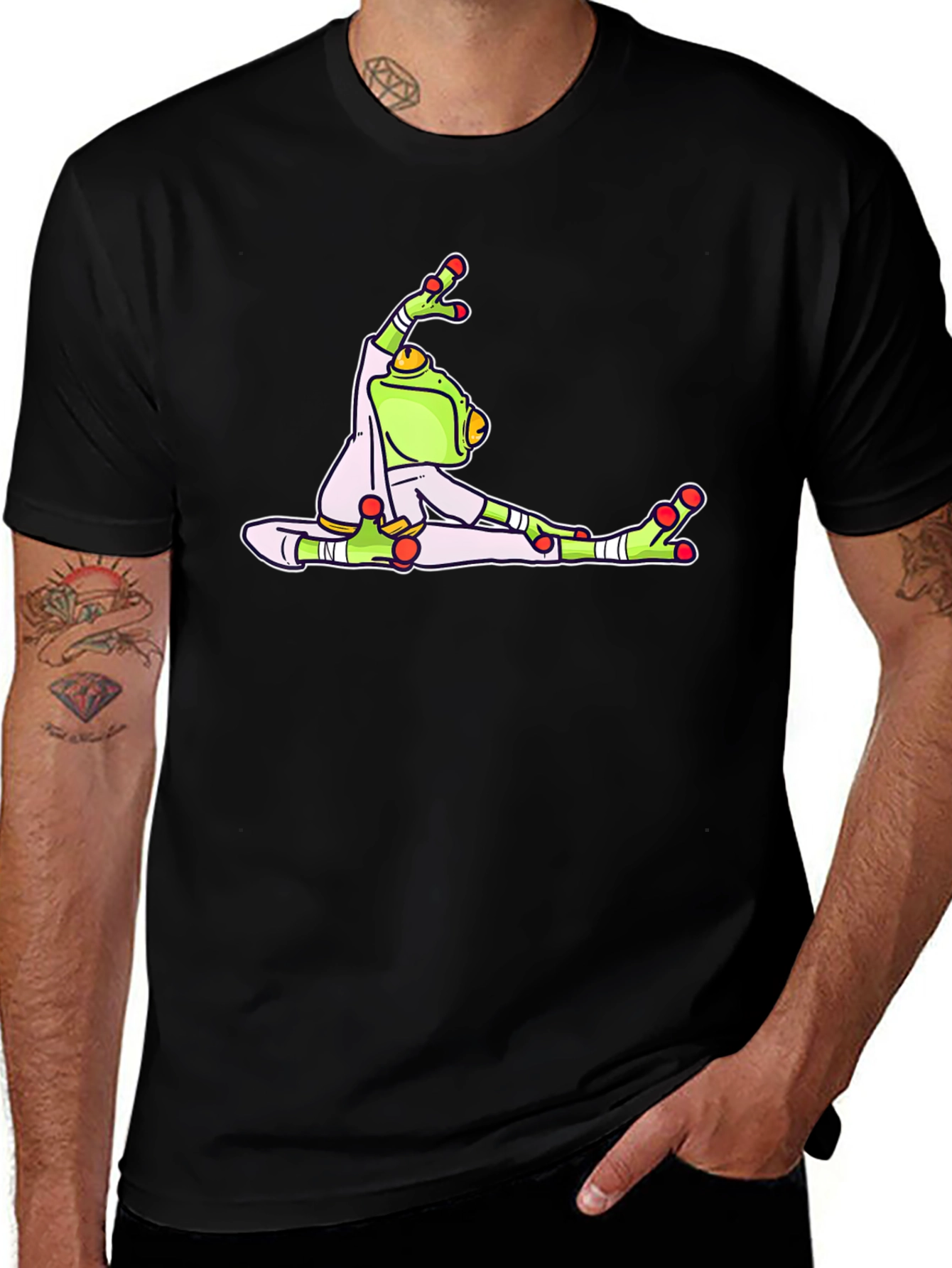 Variant 19 of Yoga Frog Graphic T-Shirt - Relaxed Fit