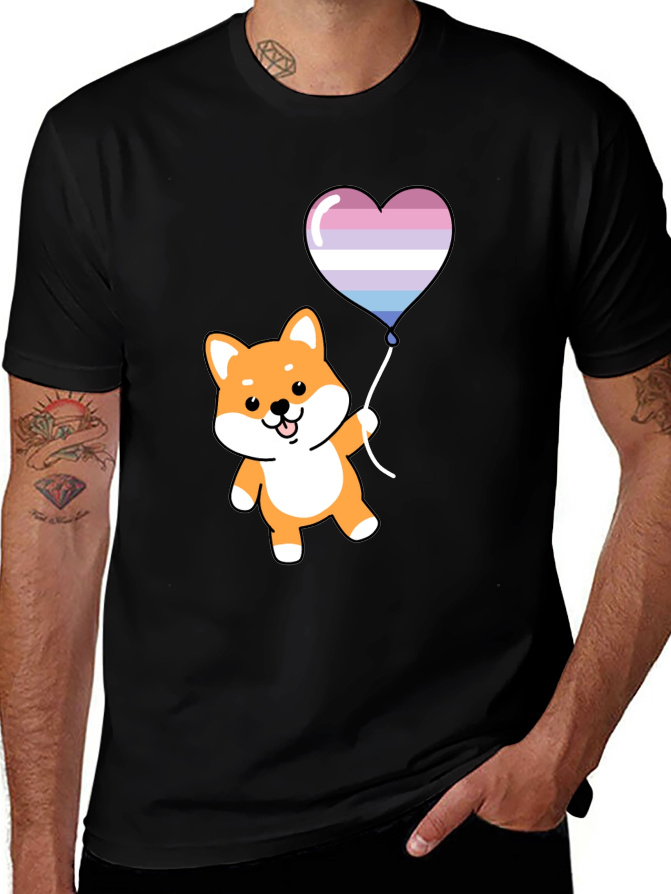 Variant 29 of Shiba Inu Heart Balloon Graphic Tee