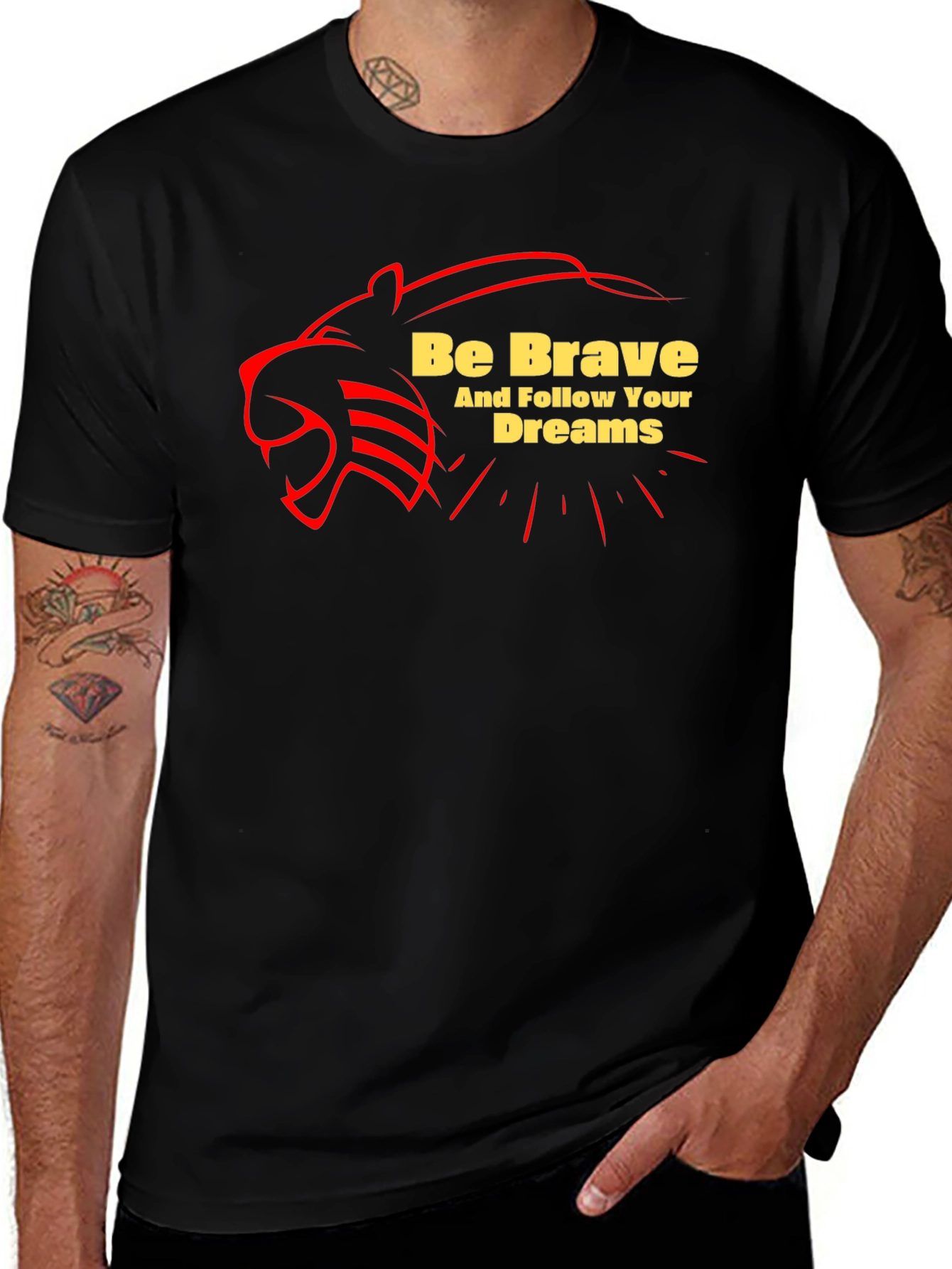 Variant 19 of Brave Dreams Graphic Tee - Bold Black T-Shirt