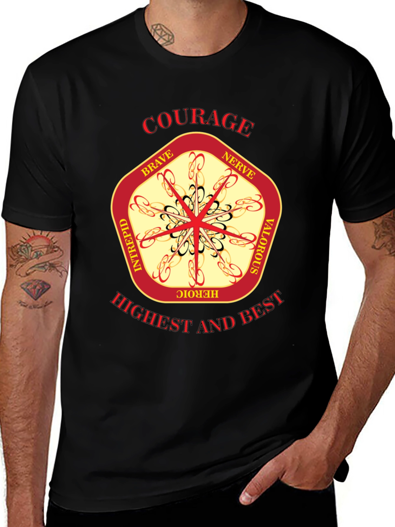 Variant 10 of Courage Emblem Graphic T-Shirt
