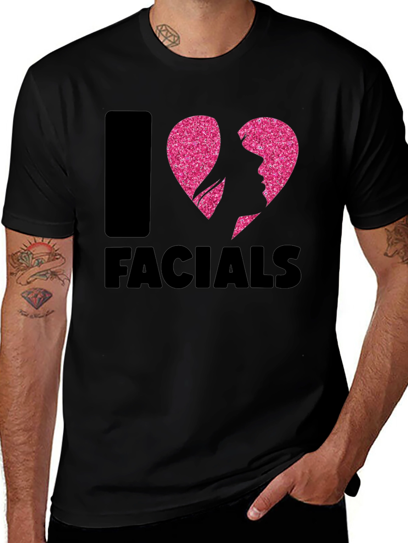 I Heart Facials Graphic T-Shirt - Funny Spa Day Tee