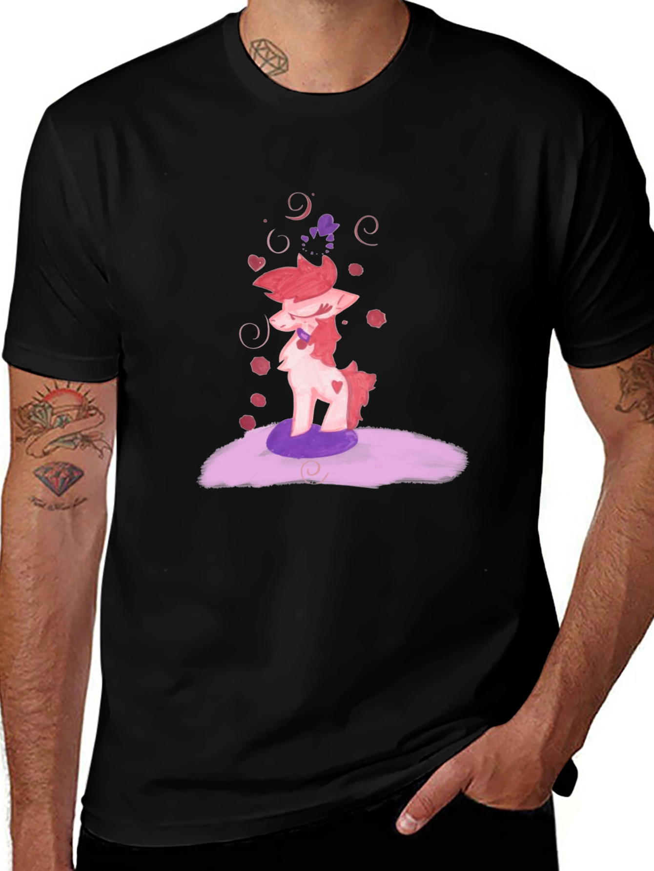 Variant 6 of Cute Pony Graphic Black T-Shirt