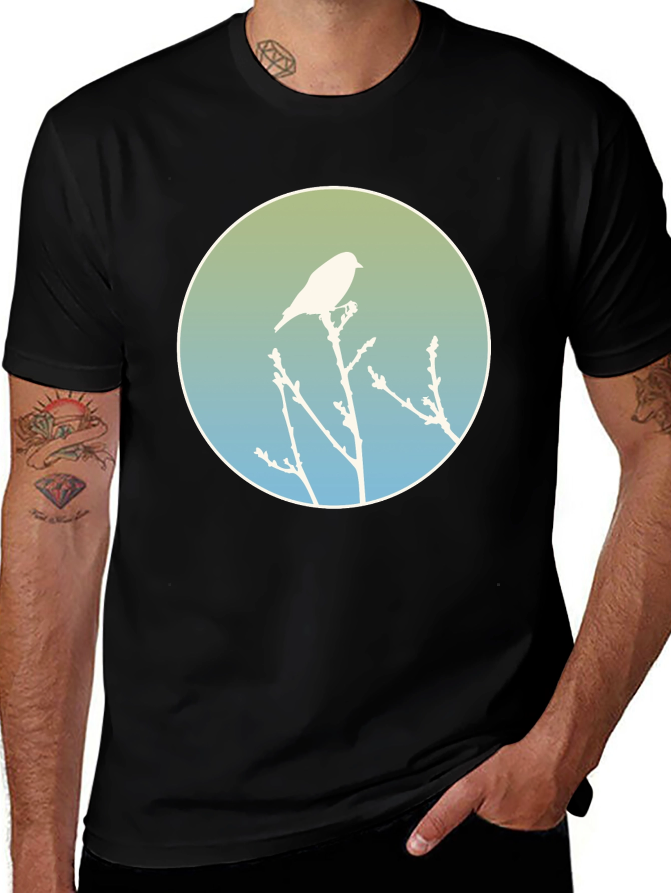 Variant 26 of Bird on Branch Graphic Tee - Stylish Unisex T-Shirt