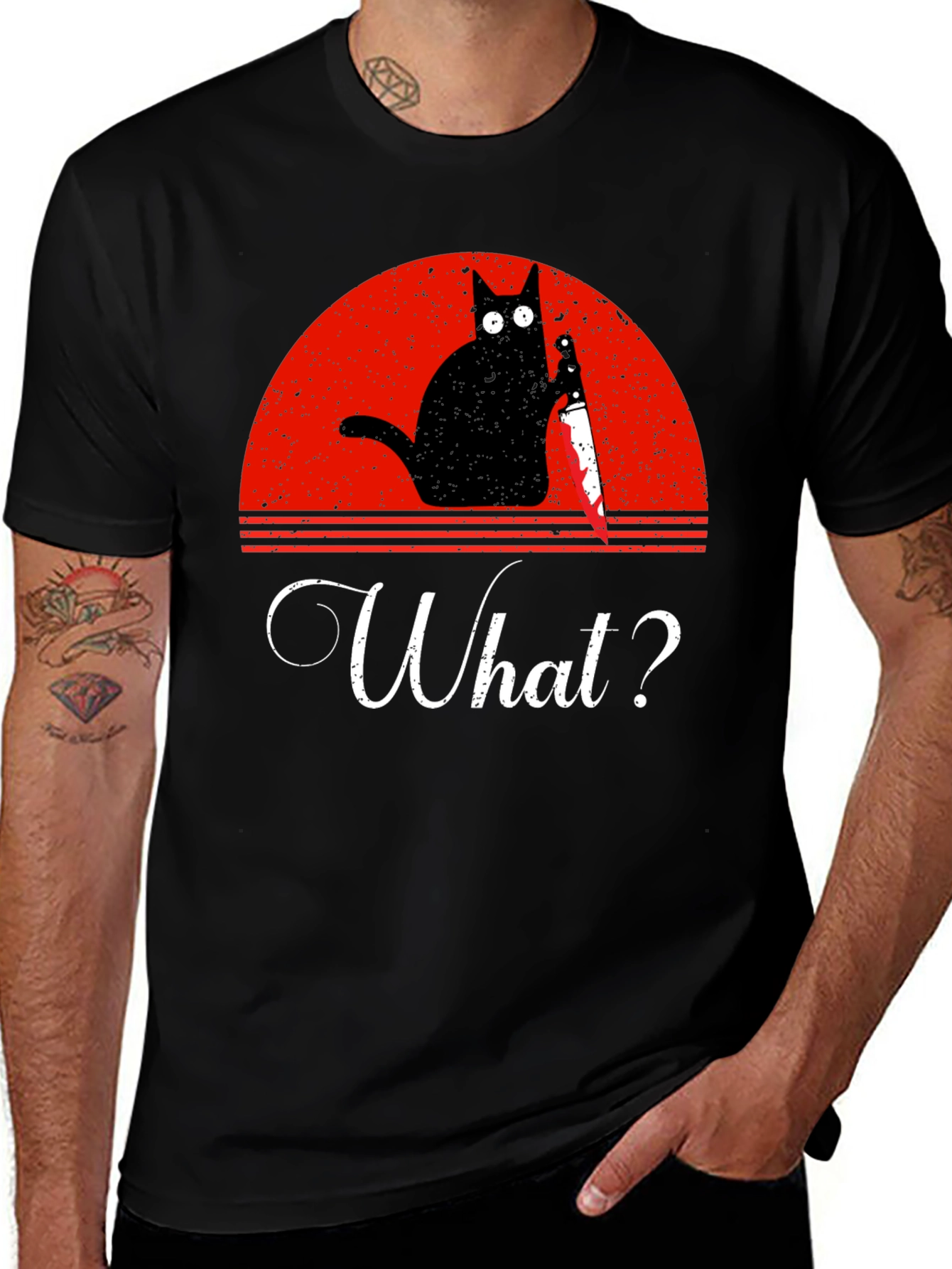 Variant 30 of Funny Cat What? T-Shirt