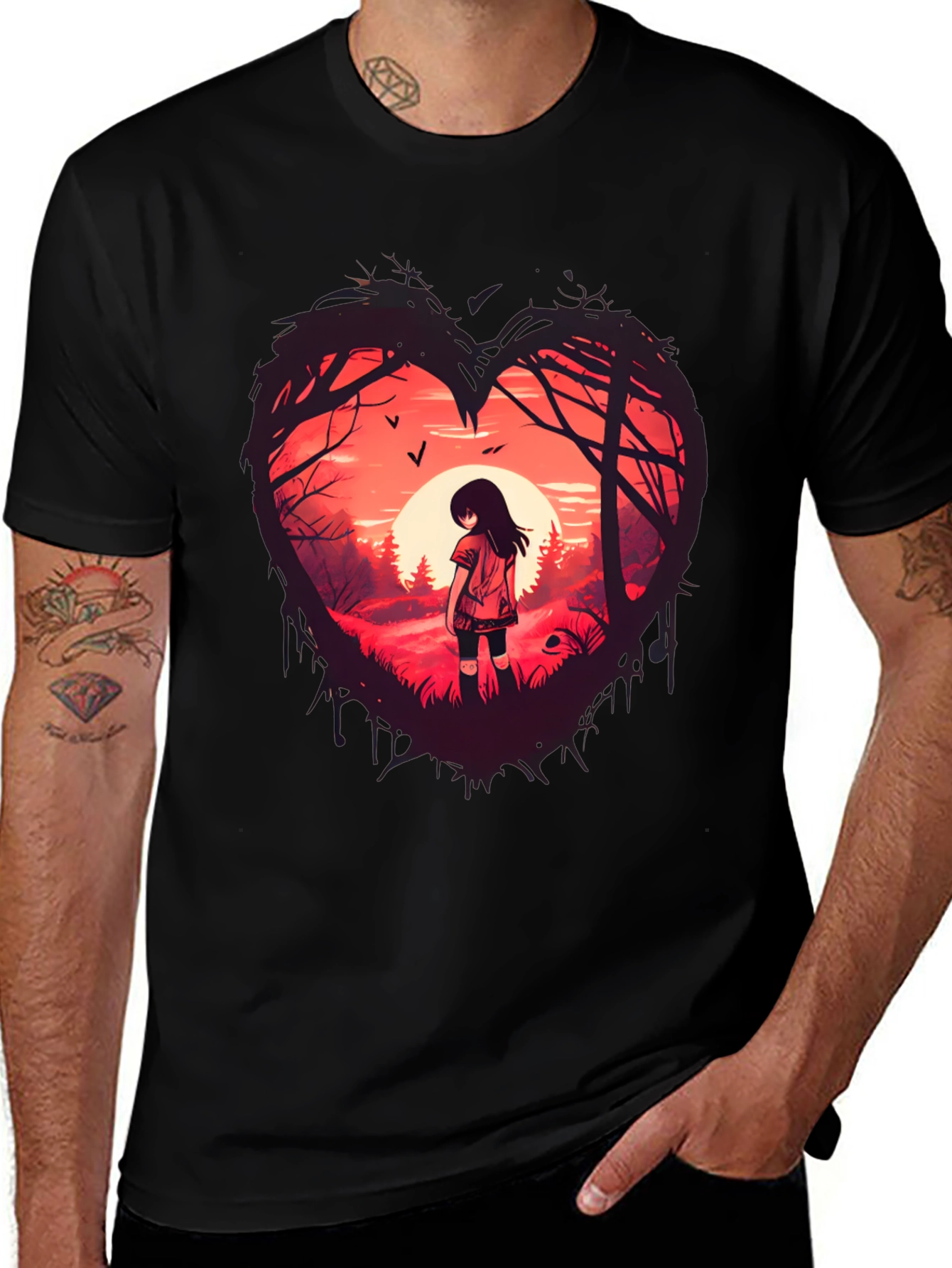 Black Heart of the Forest Tee - Unique Graphic Print main image