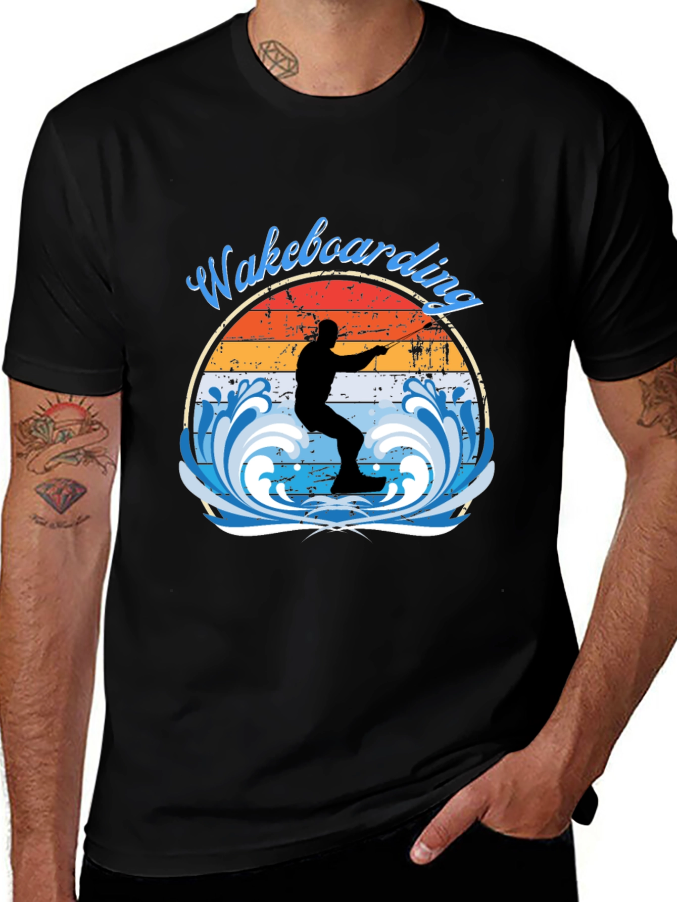 Variant 5 of Wakeboarding Graphic Tee - Retro Style