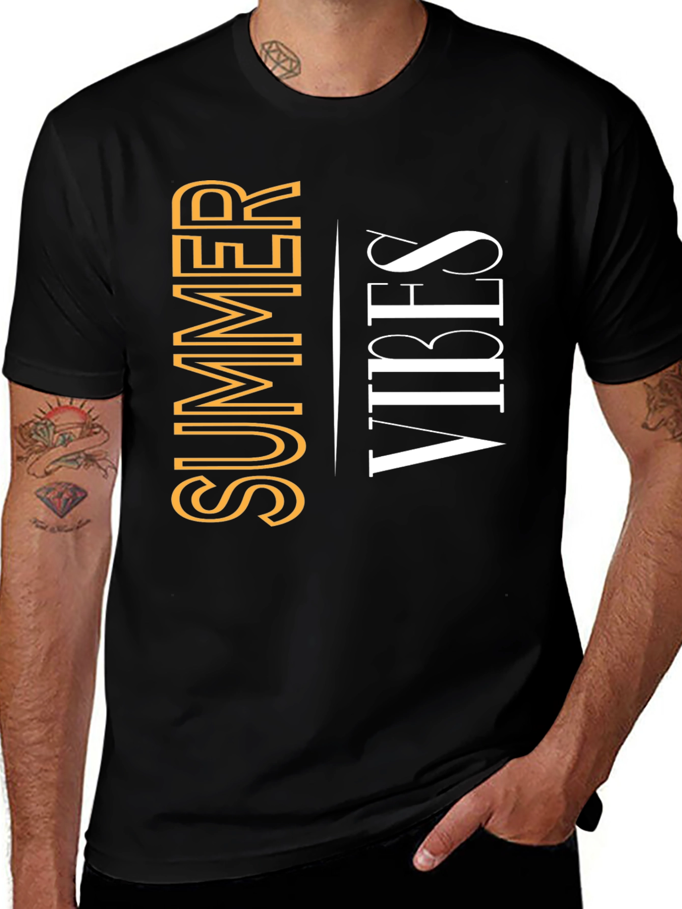Summer Vibes Graphic T-Shirt - Casual Black Tee