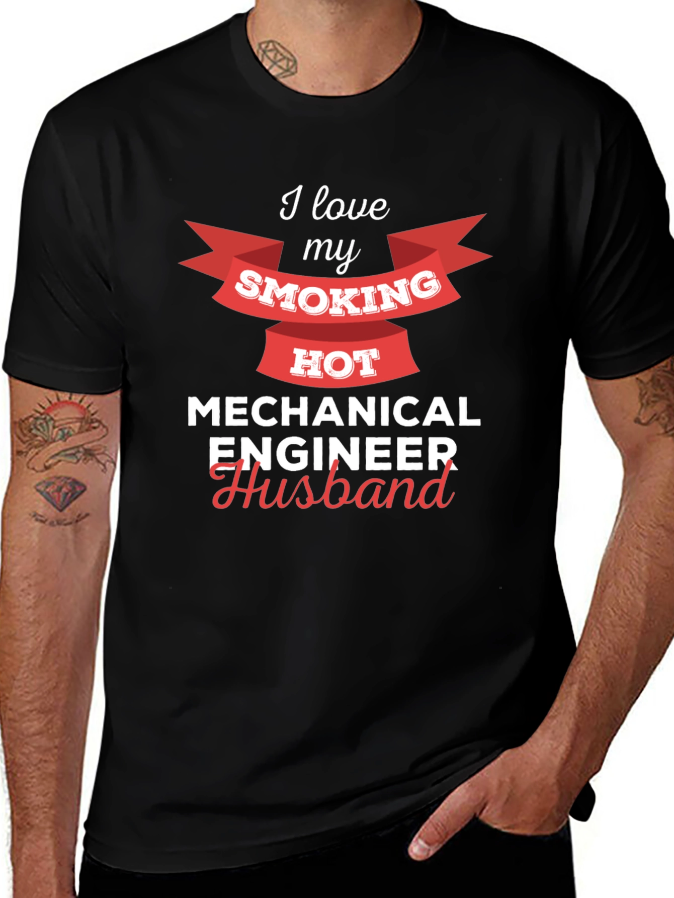 Variant 23 of I Love My Smoking Hot Mechanical Engineer Husband T-Shirt