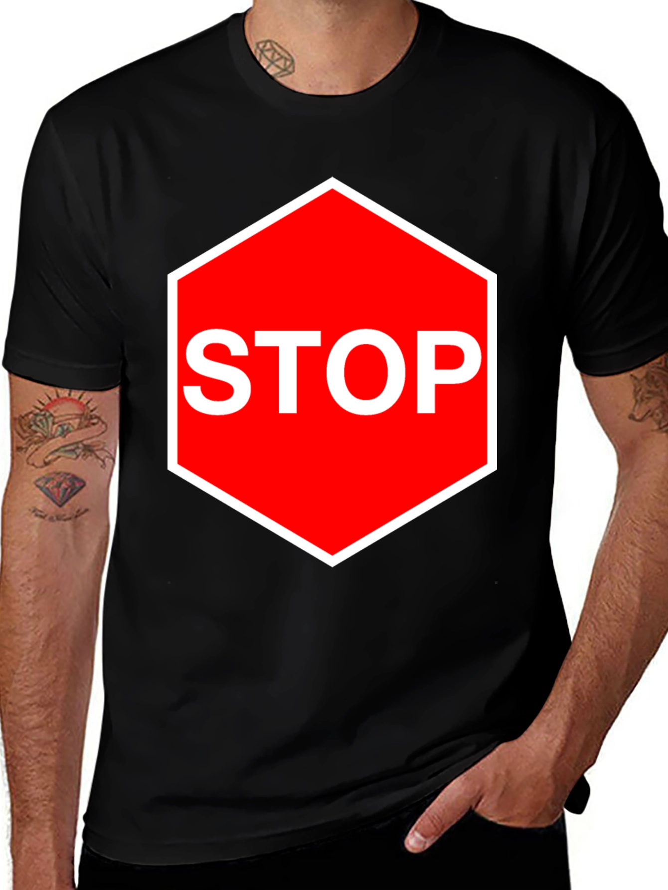 Variant 17 of Stop Sign Graphic Tee - Bold & Stylish