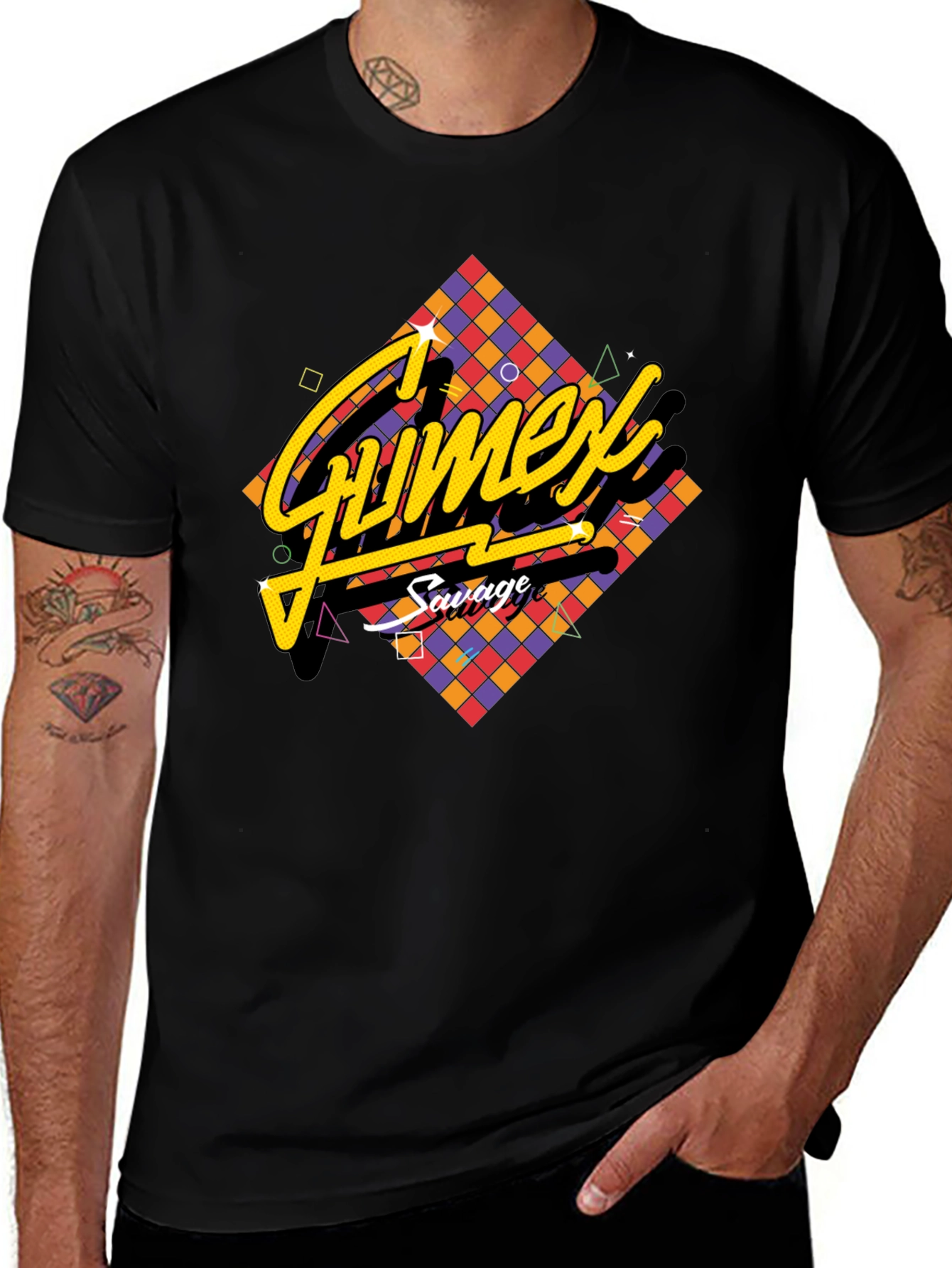 Variant 21 of Retro "Gumex Savage" Graphic T-Shirt