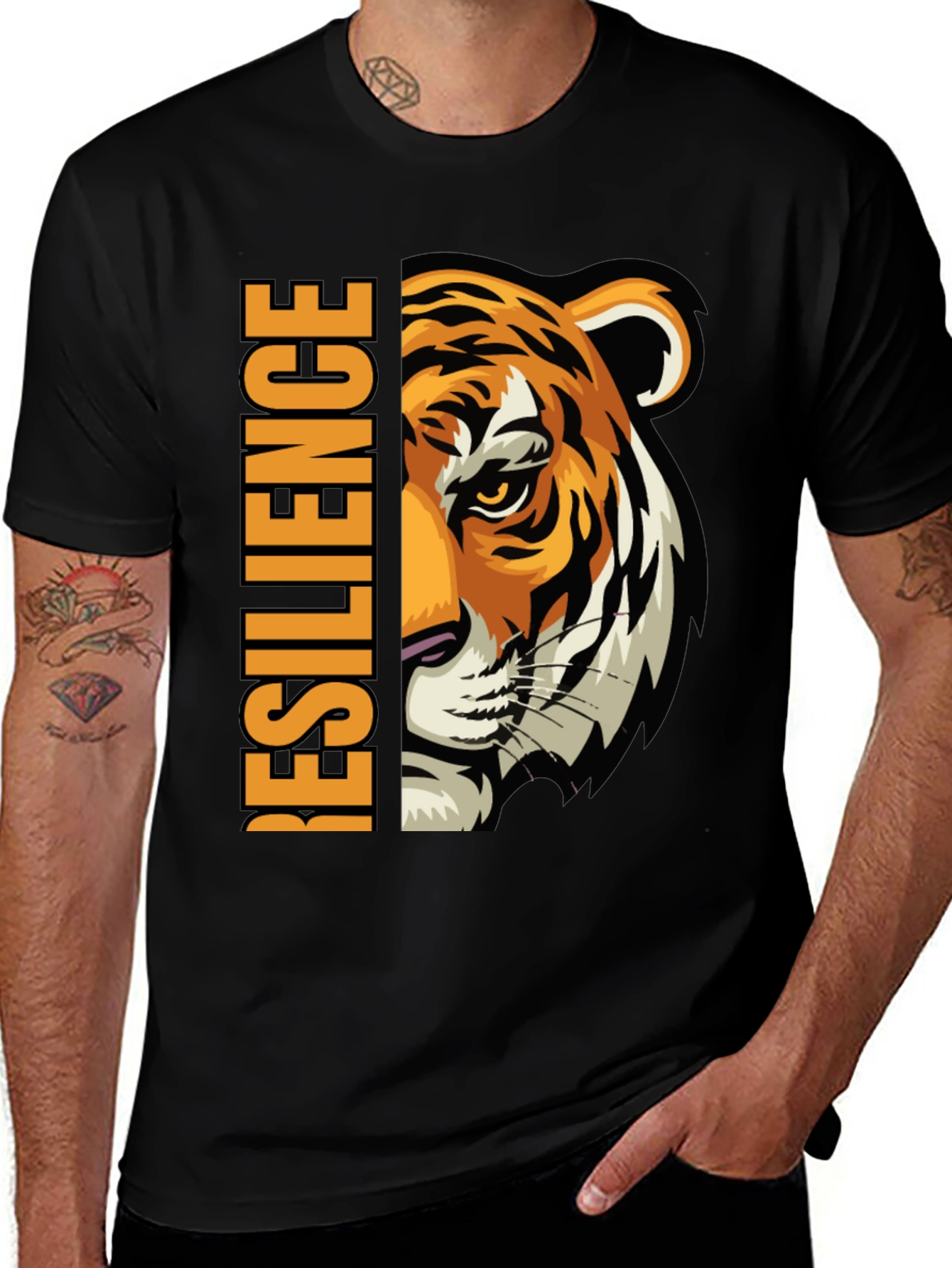 Variant 20 of Resilience Tiger Graphic Tee - Bold Statement T-Shirt