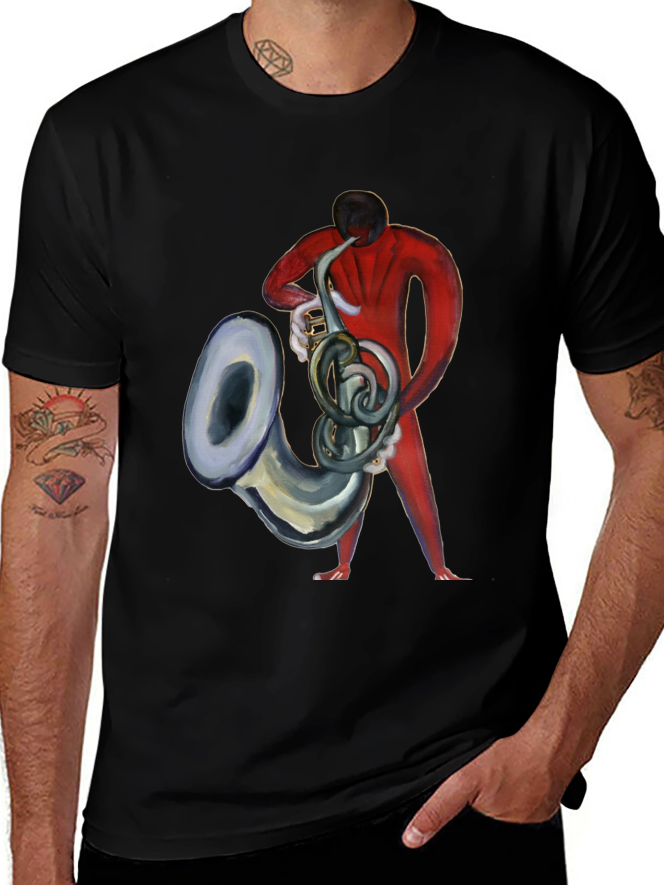 Variant 8 of Sax Player Graphic Tee - Cool Musician T-Shirt