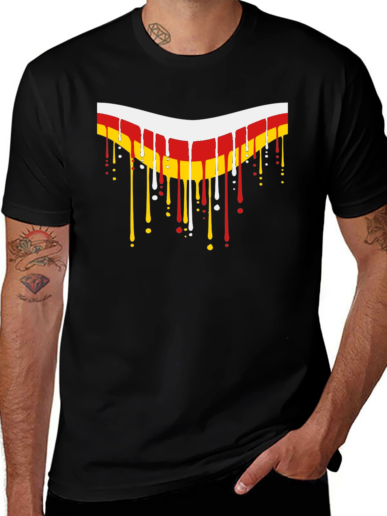 Variant 27 of Dripping German Flag Style Graphic Tee