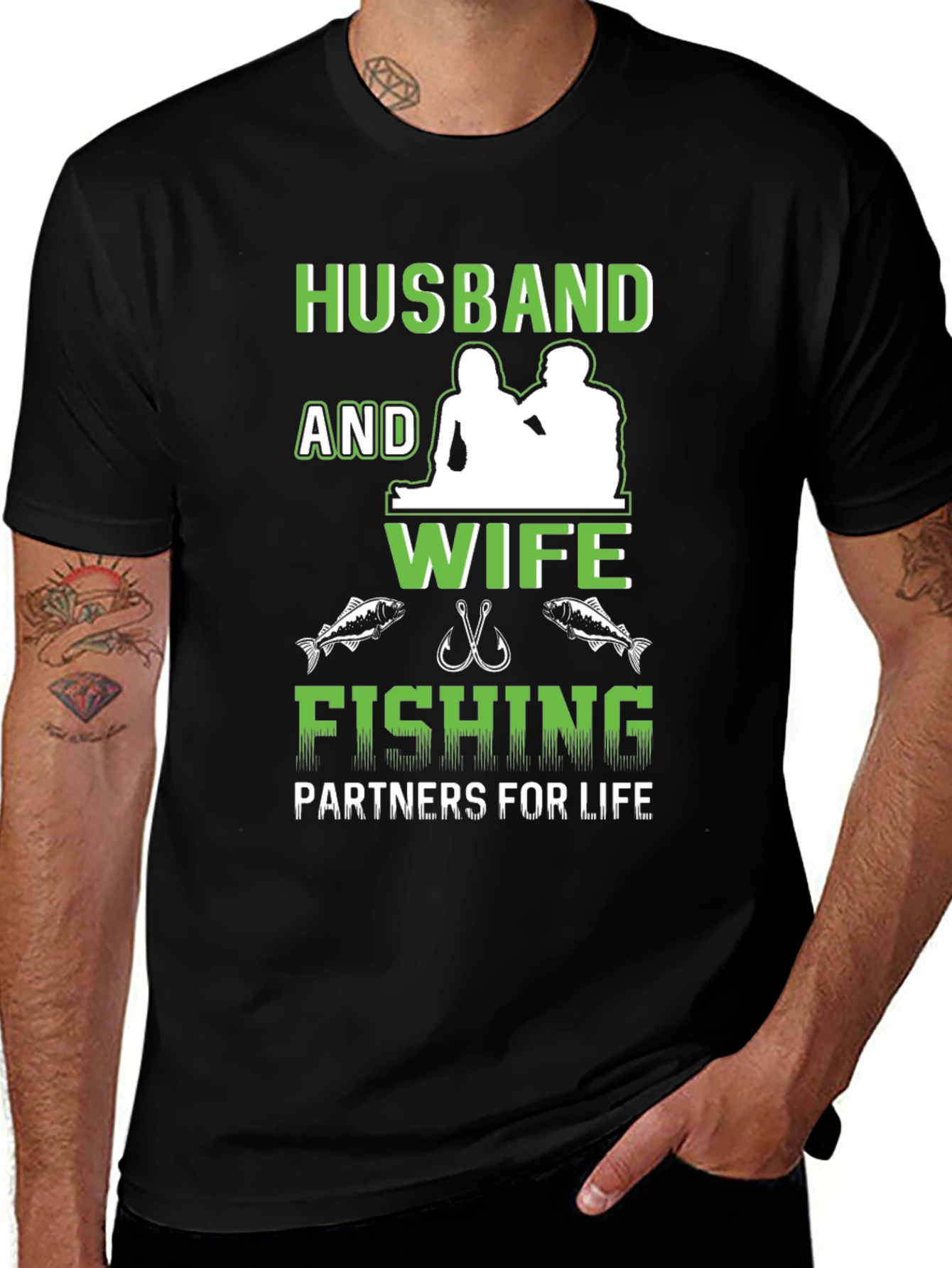 Variant 19 of Husband and Wife Fishing Partners T-Shirt