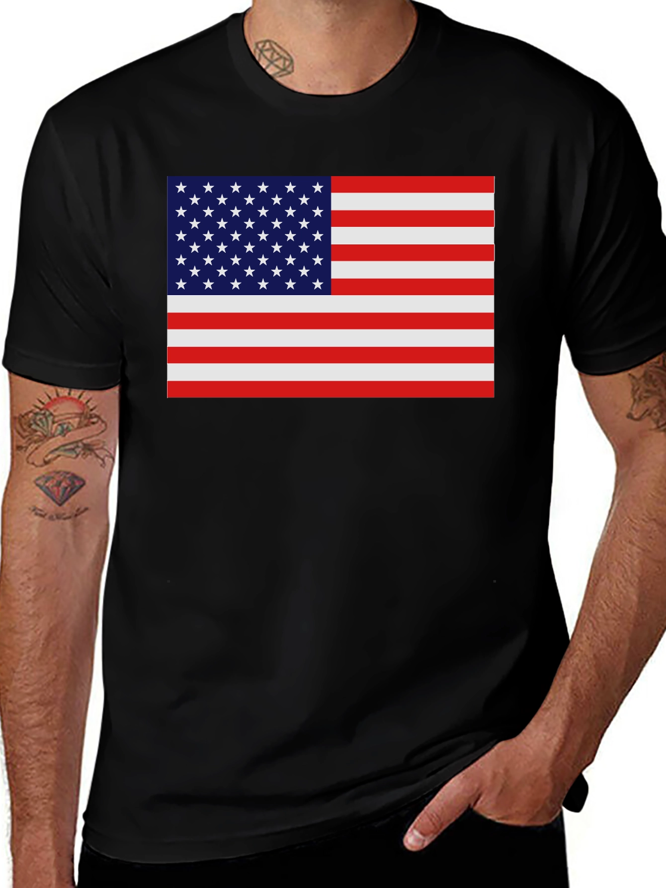 USA Flag Graphic Print T-Shirt