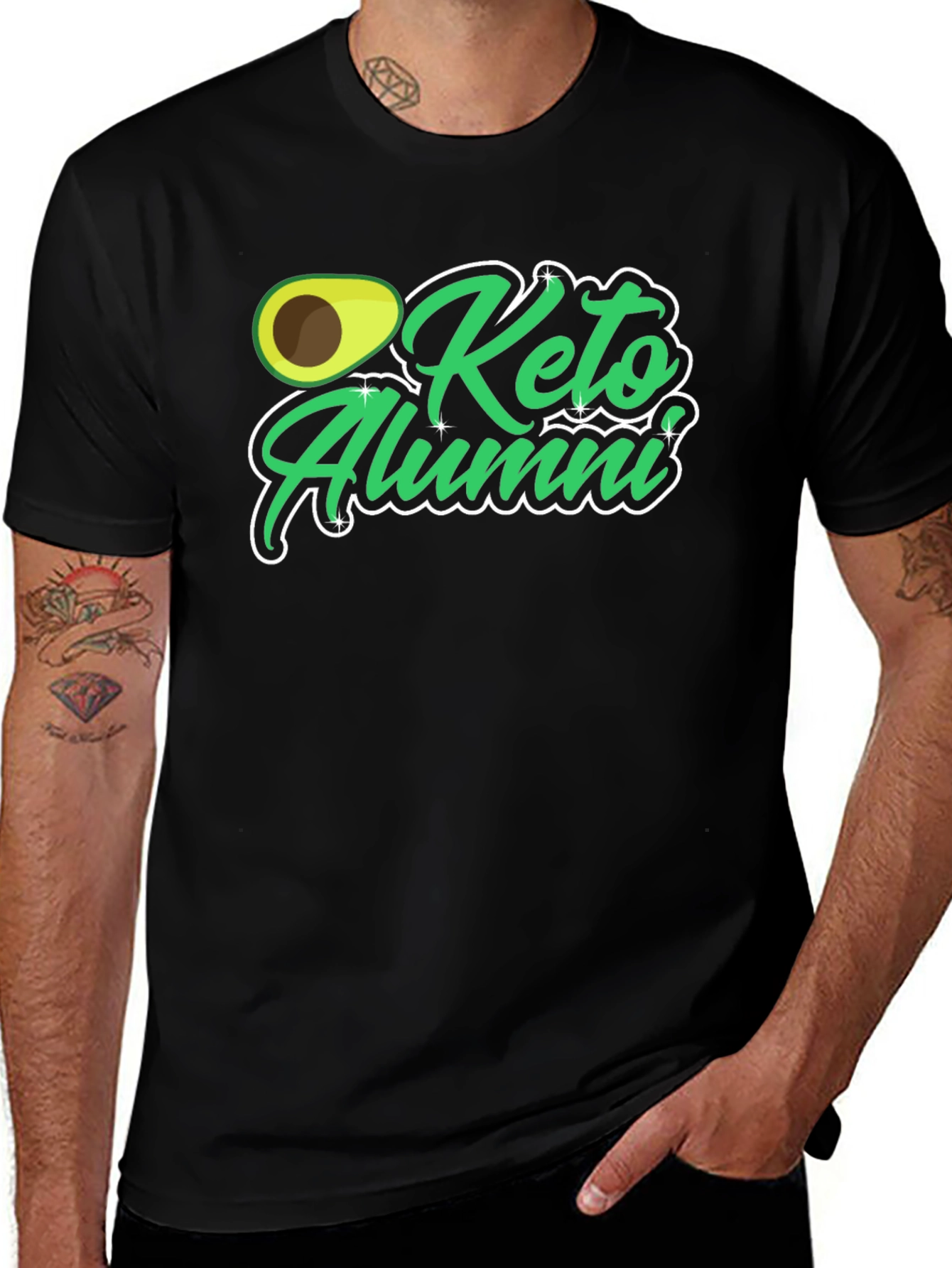 Variant 13 of Keto Alumni Avocado T-Shirt - Black