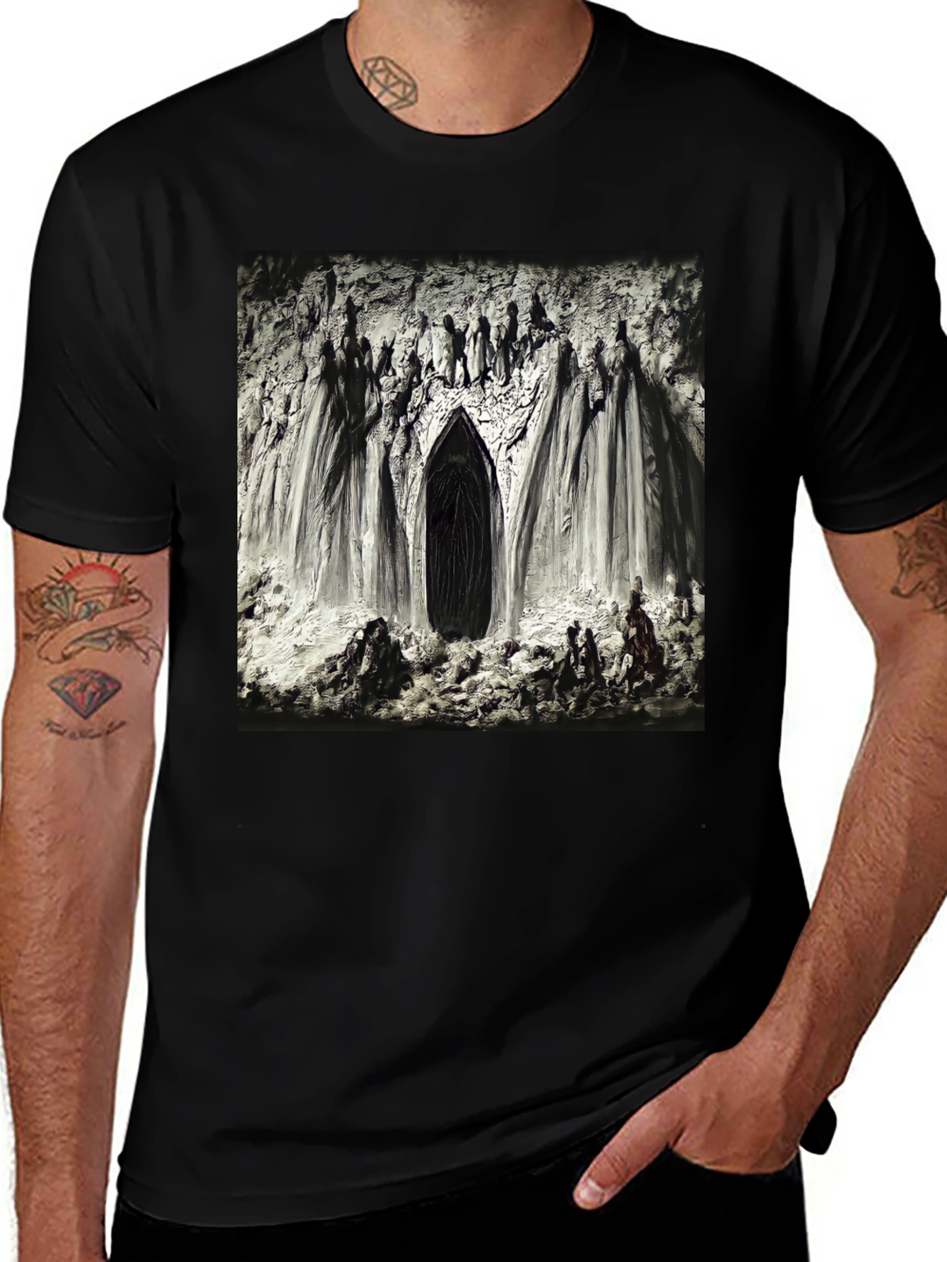 Variant 9 of Mystic Portal Graphic Tee - Dark Fantasy Art Shirt