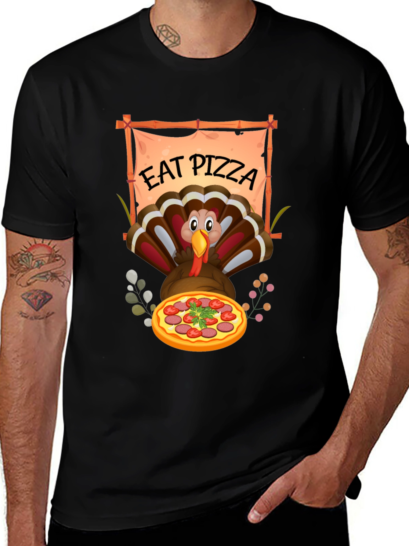 Eat Pizza Turkey T-Shirt - Thanksgiving Fun