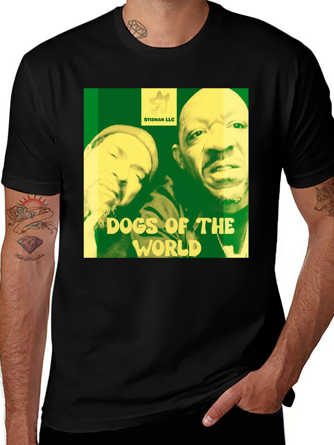 Variant 24 of Dogs of the World Graphic Tee - Black Cotton Blend T-Shirt