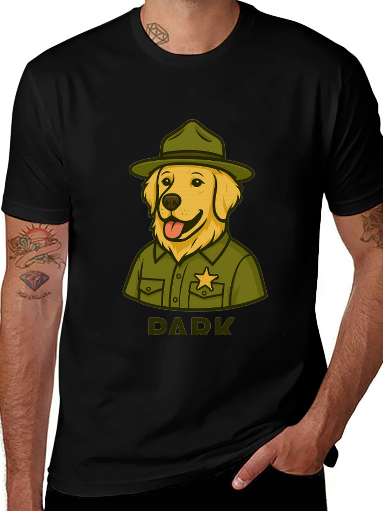 Variant 27 of Dog Ranger T-Shirt - Black Cotton Tee
