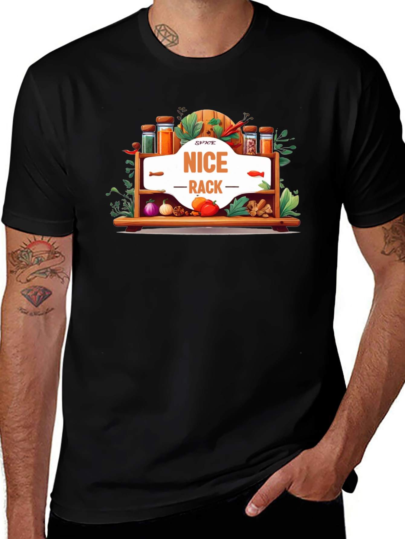 Variant 13 of Spice Rack Graphic Tee - 'Nice Rack' Design